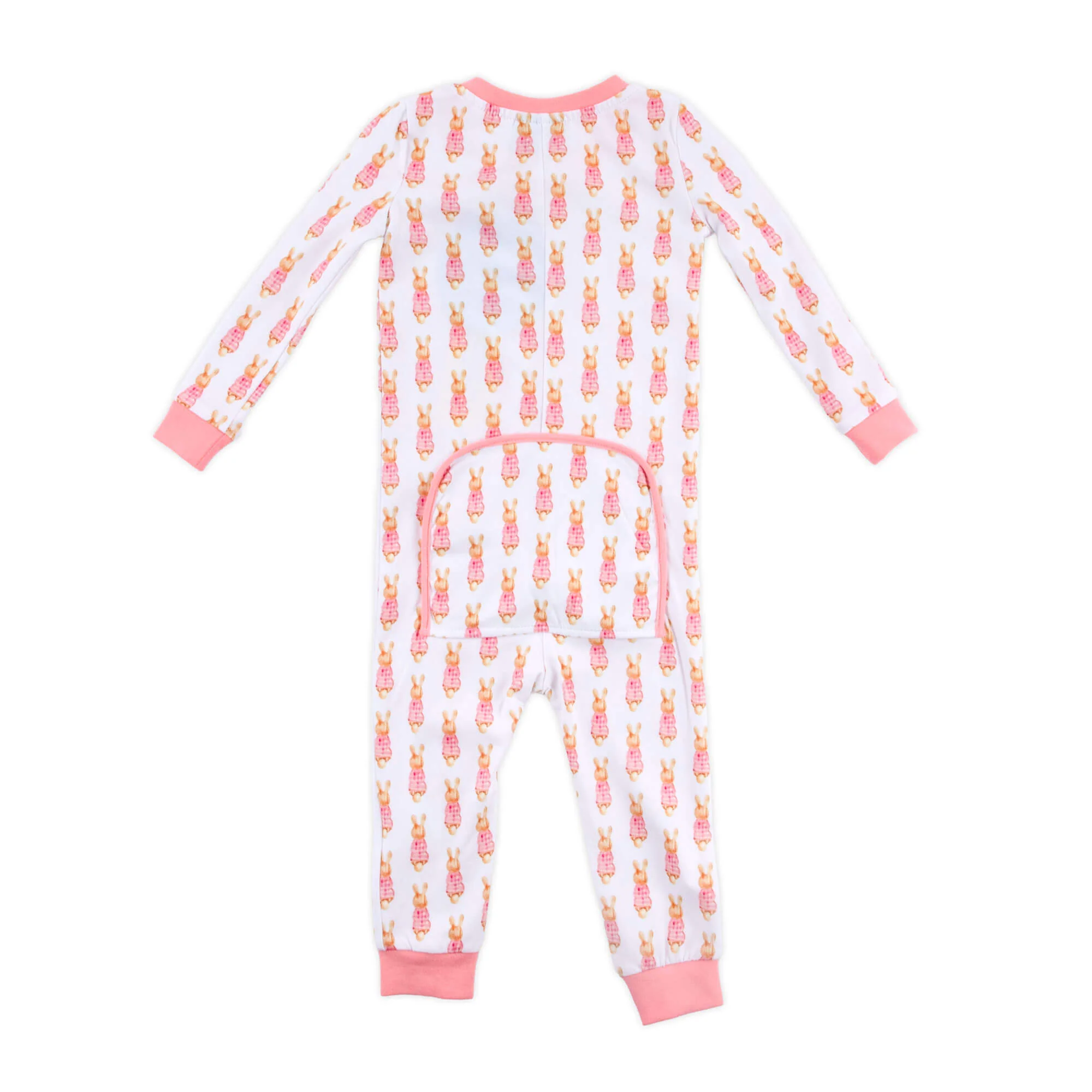 Gingham Storybook Bunnies Pink Zip Sleeper - Image 7