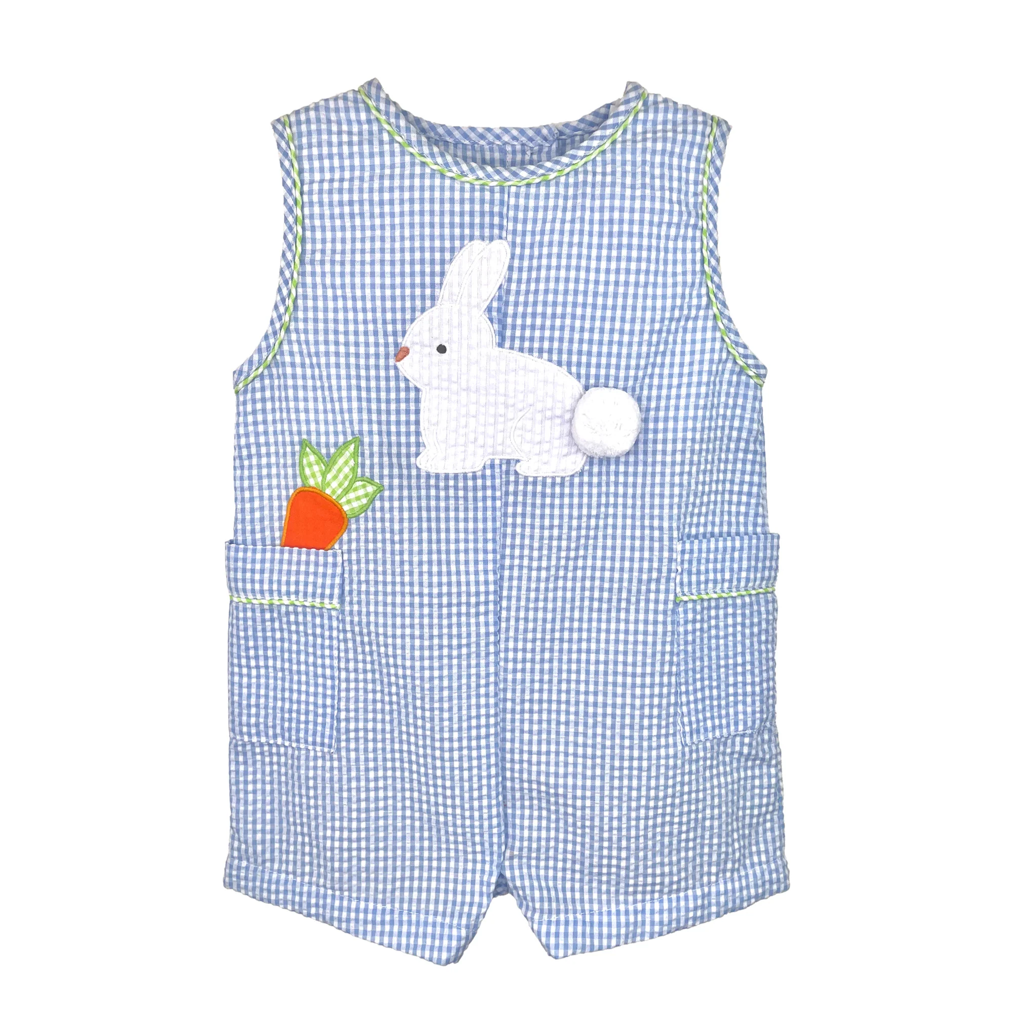 Easter Bunny Blue Seersucker Jon Jon - Image 2