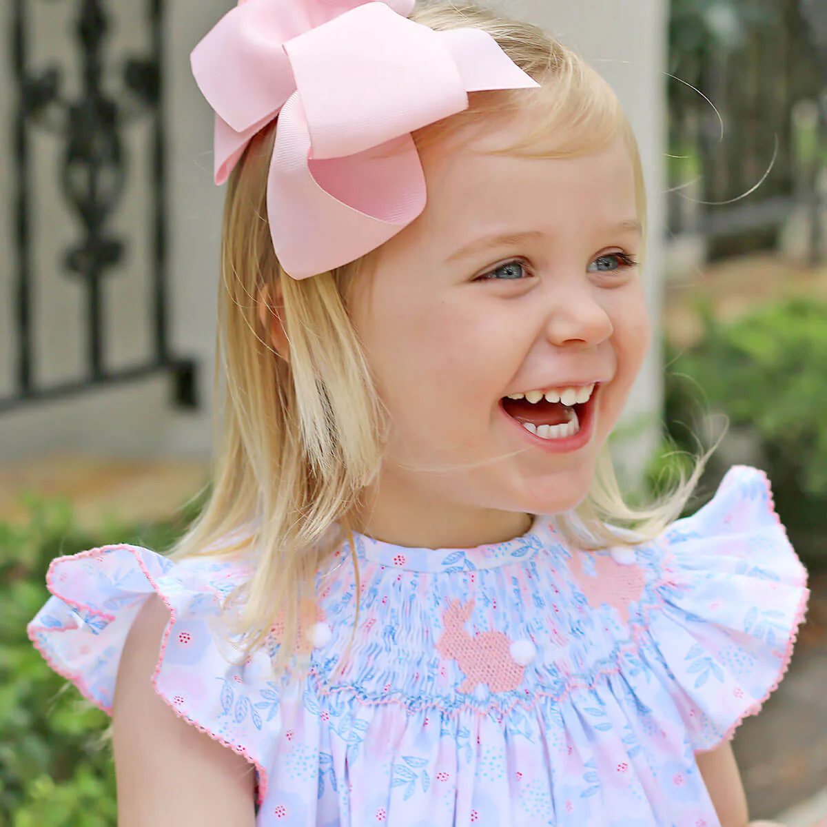 Easter Bunny Smocked Blooming Dress - Image 3