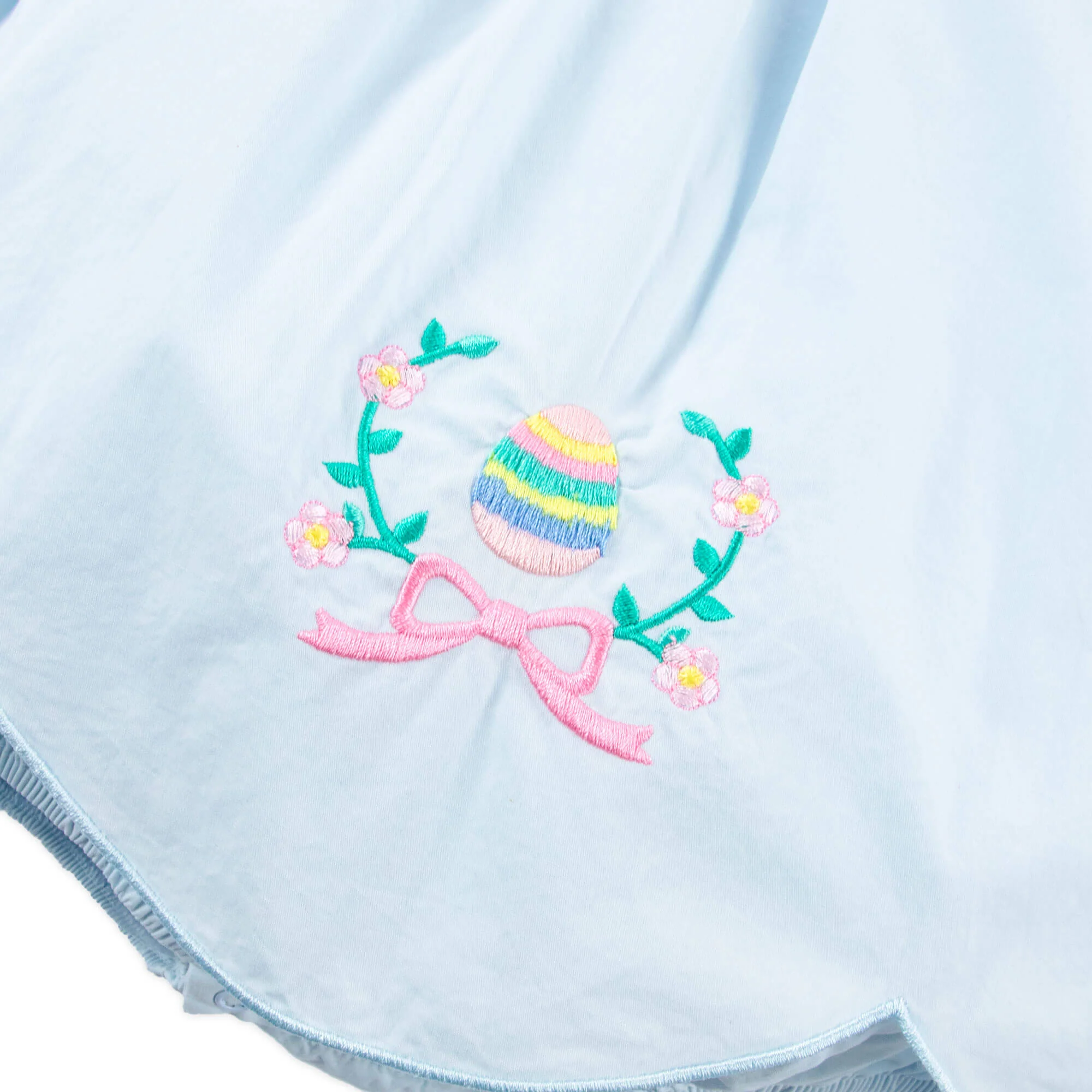 Easter Eggs & Bows Light Blue Lacey Dress - Image 6