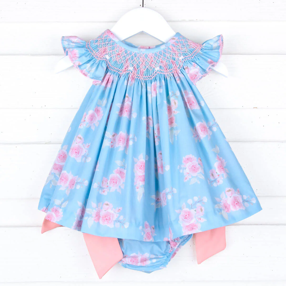 Easter Flowers Smocked Bloomer Set - Image 2