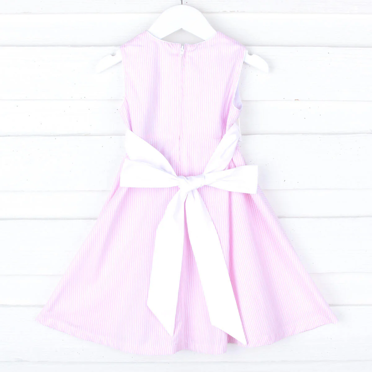Pink Stripe Sash Dress - Image 2