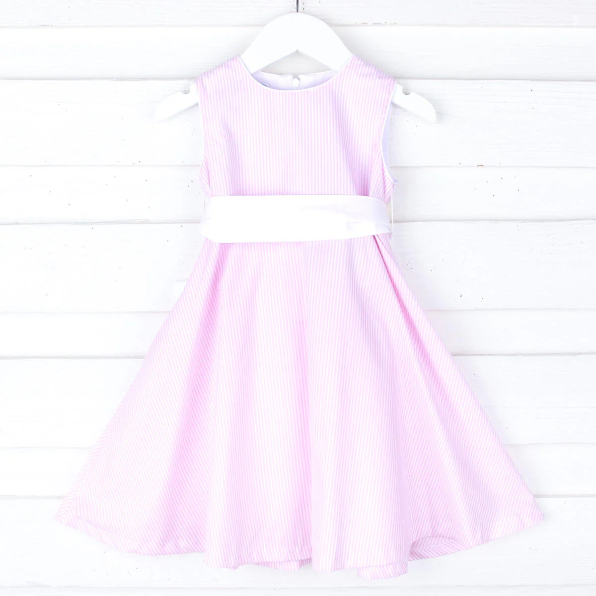 Pink Stripe Sash Dress - Image 3