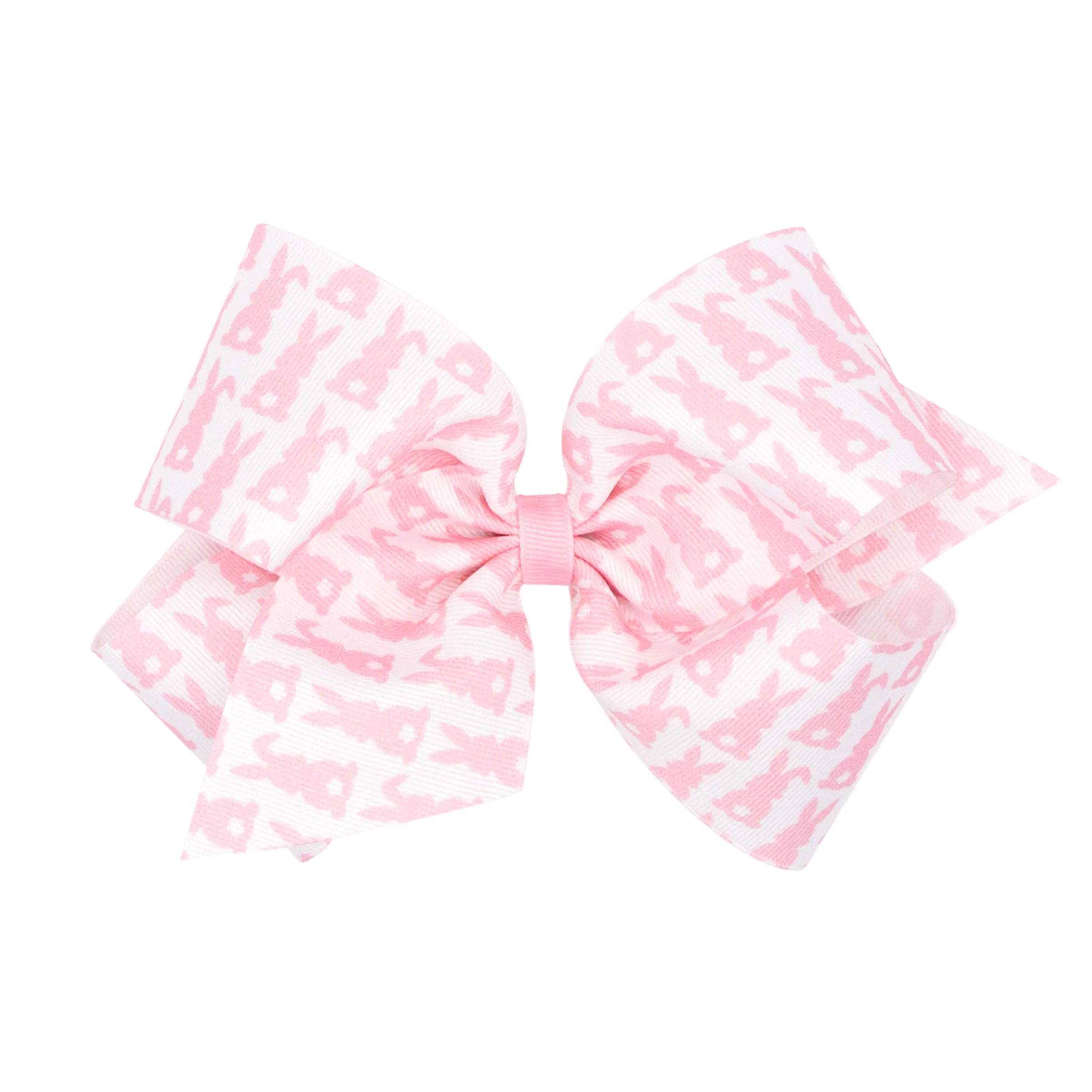 Pink Bunny Print Grosgrain Bow - Image 2