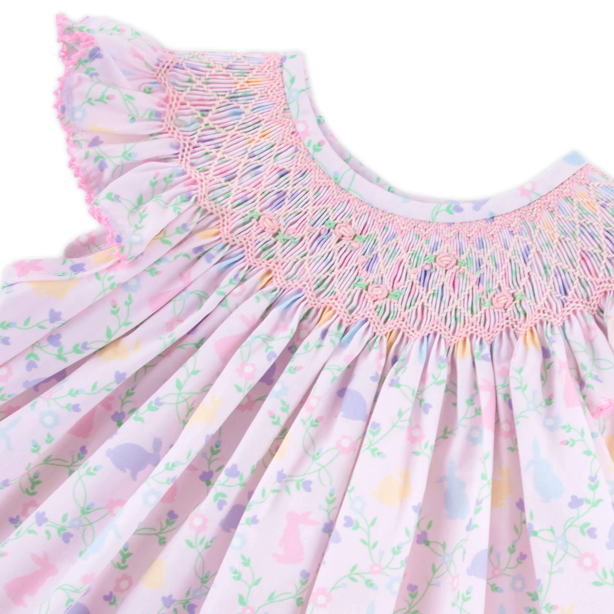 Easter Vine Smocked White Bloomer Set - Image 2