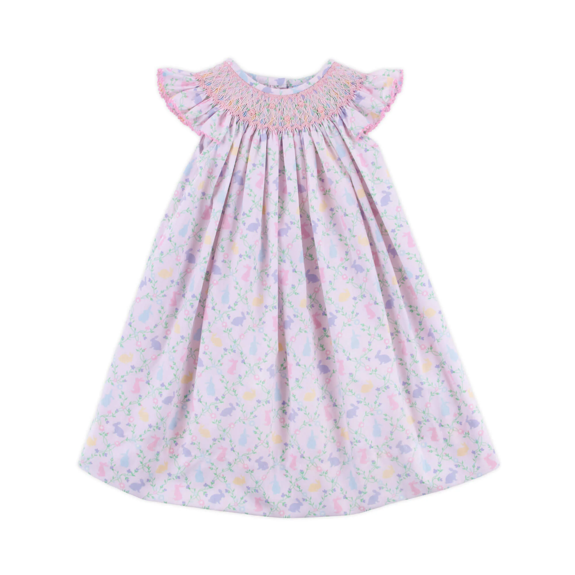 Easter Vine Smocked White Dress - Image 2