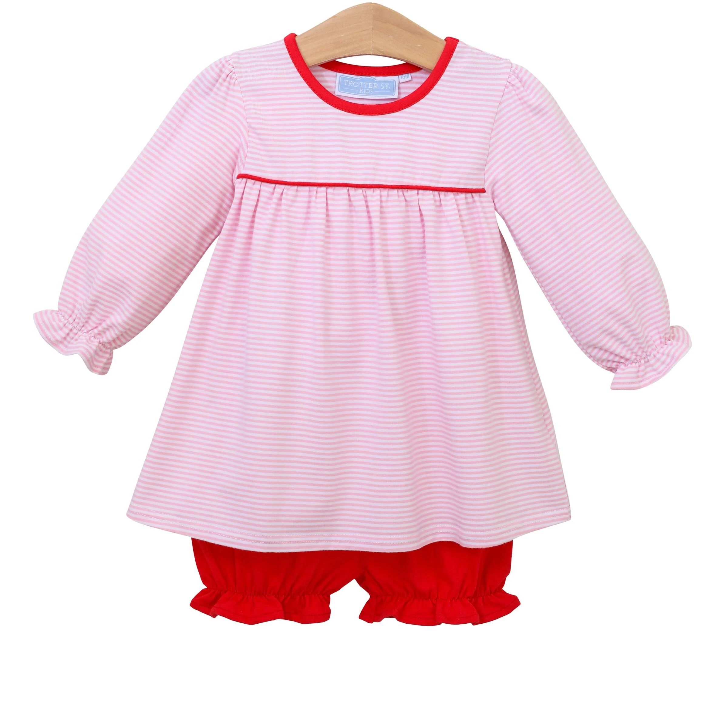 Ellie Long Sleeve Stripe Knit Bloomer Set - Image 2