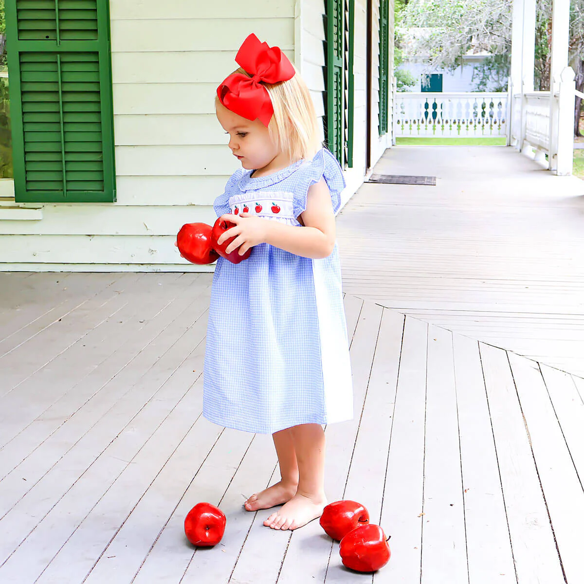 Apple Blue Windowpane Ruffle Collared Dress - Image 3