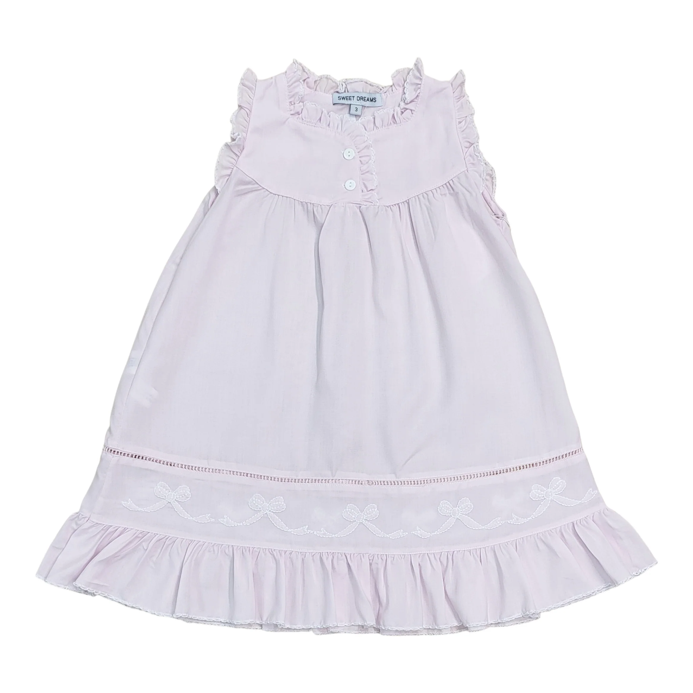 Embroidered Bow Pink Nightgown - Image 2