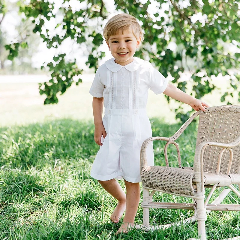 Embroidered Button On White Shortall - Image 2