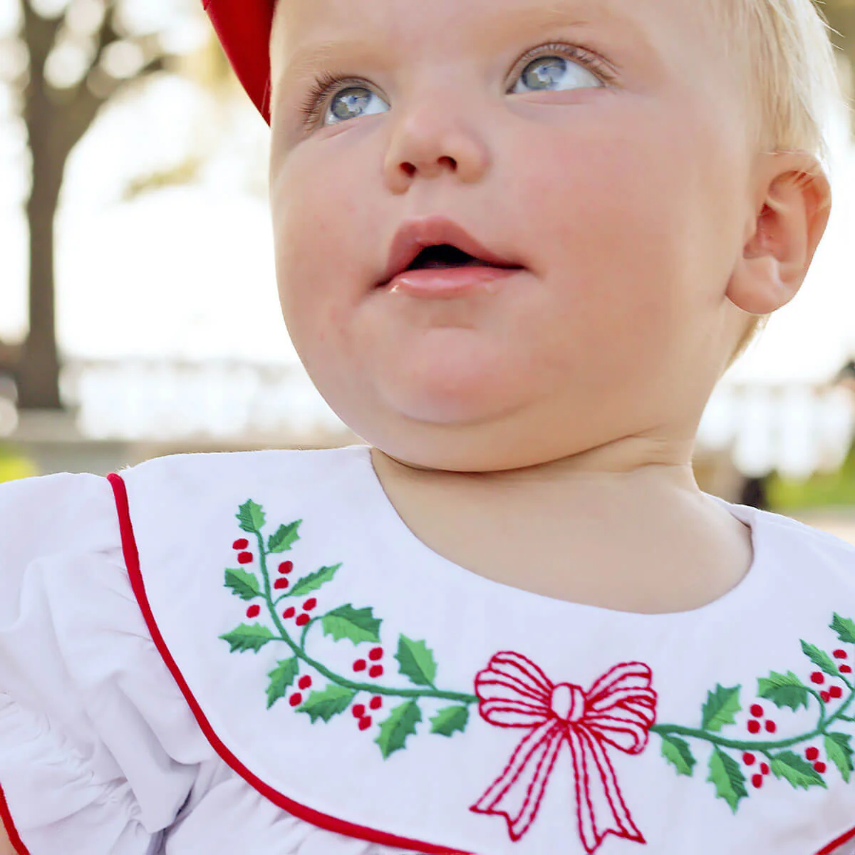 Embroidered Christmas Holly Bow Bubble - Image 2