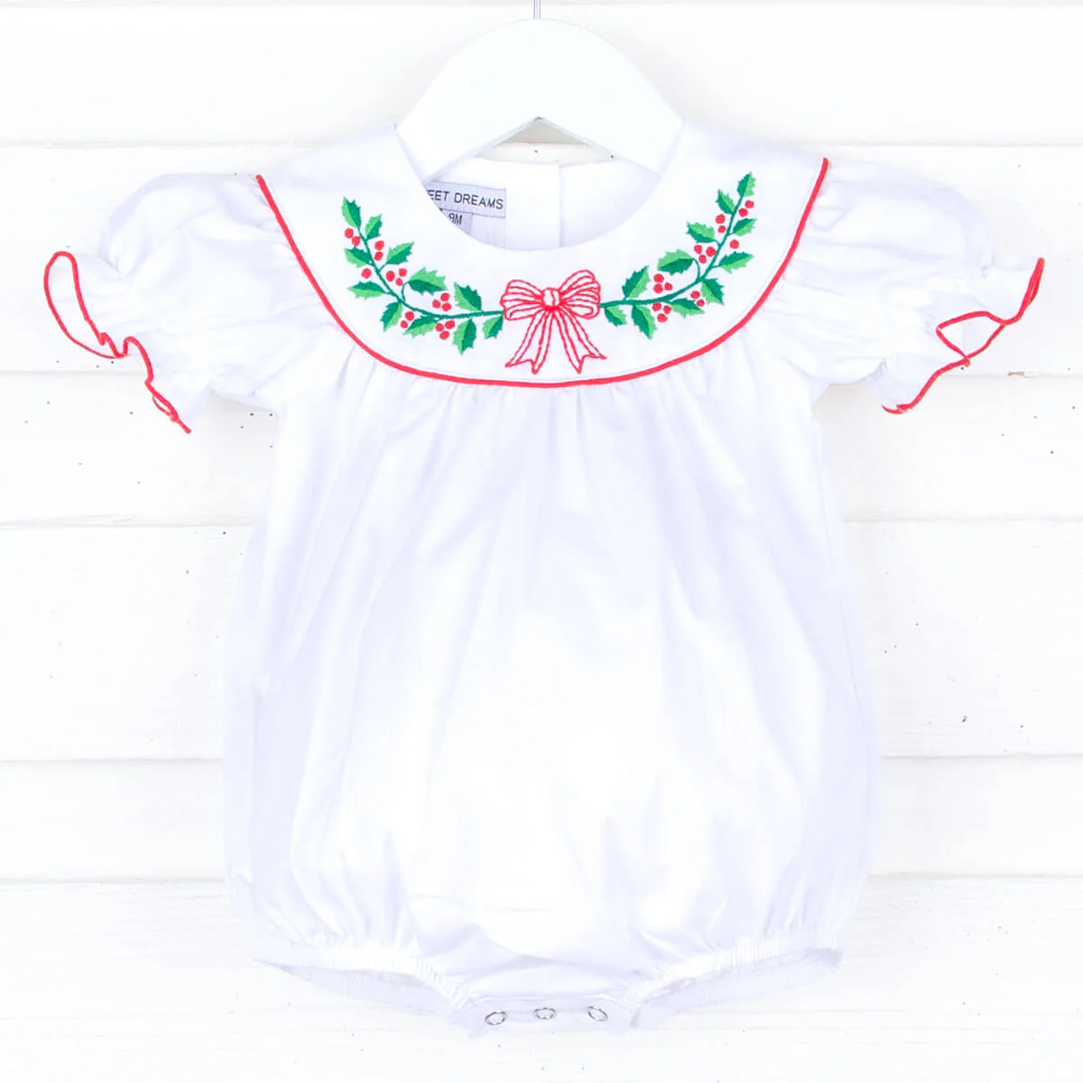 Embroidered Christmas Holly Bow Bubble - Image 3