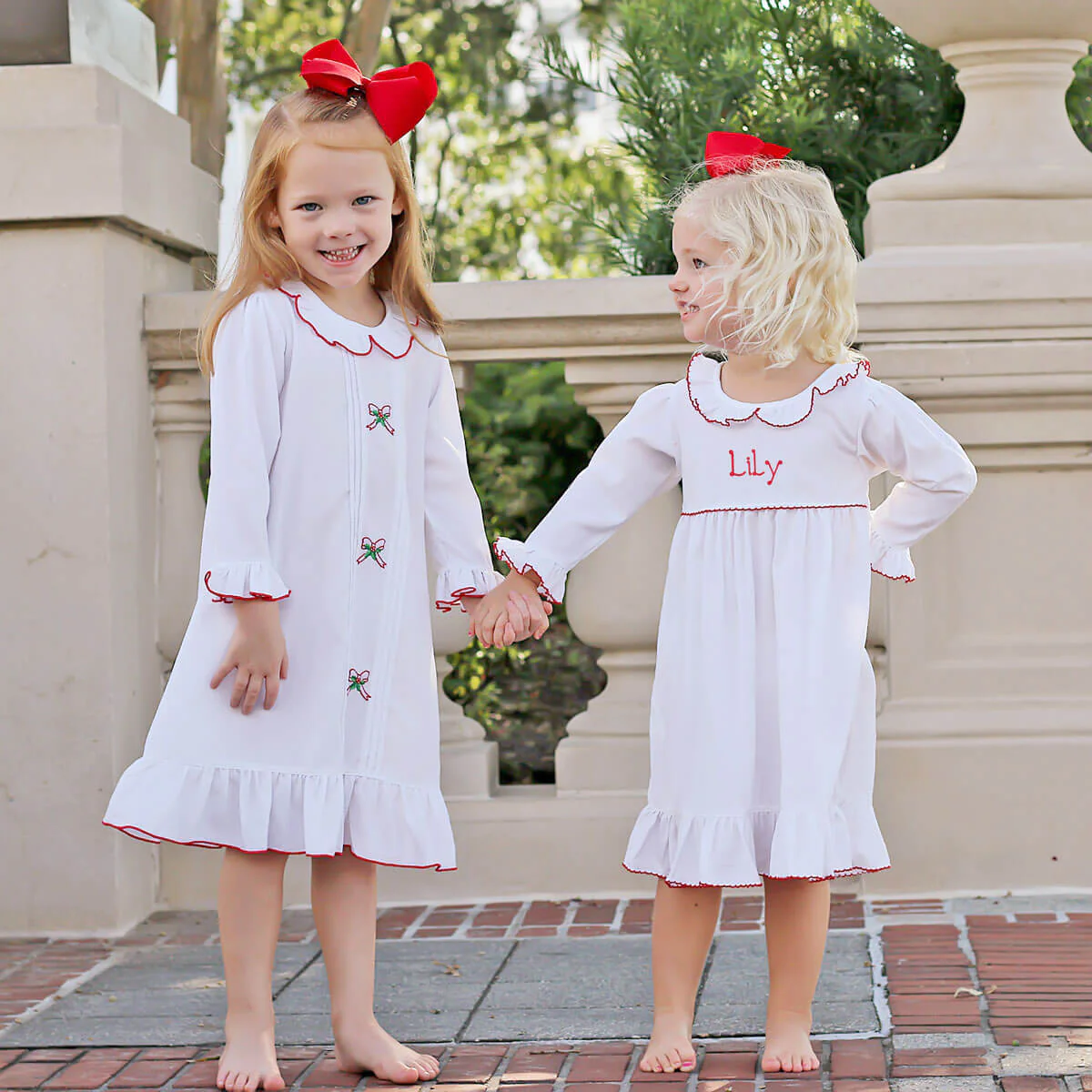 Embroidered Christmas Holly Bow Nightgown - Image 5