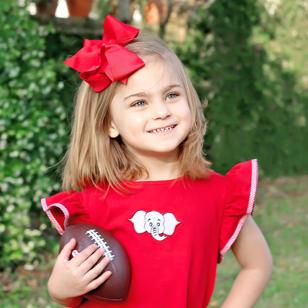 Embroidered Elephant Short Set Red Gingham - Image 5