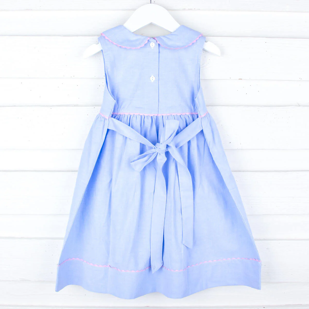 Chambray Embroidered Flower Basket Dress - Image 2