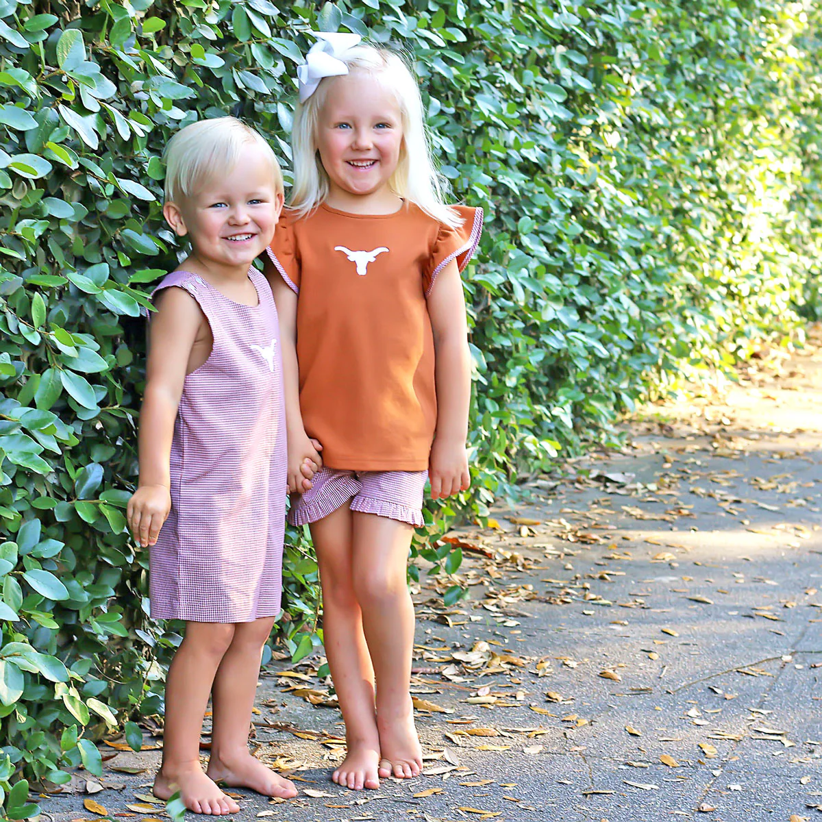 Embroidered Longhorn Short Set Gingham - Image 4