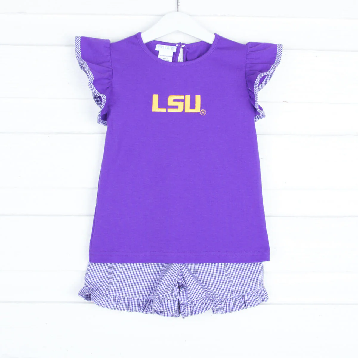 Embroidered LSU Short Set Check - Image 2