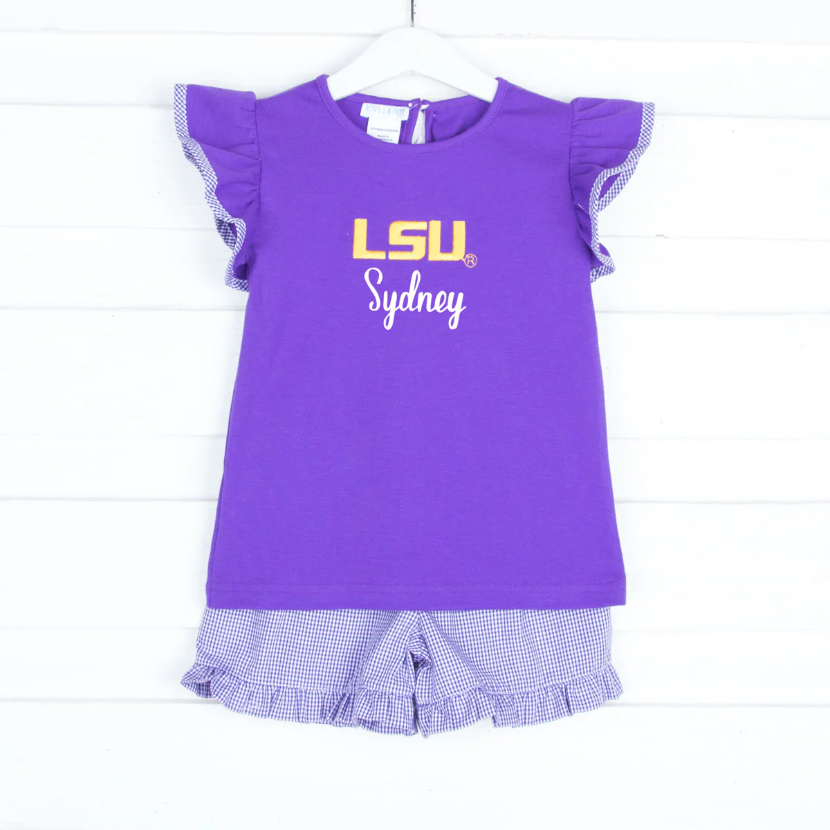 Embroidered LSU Short Set Check - Image 3
