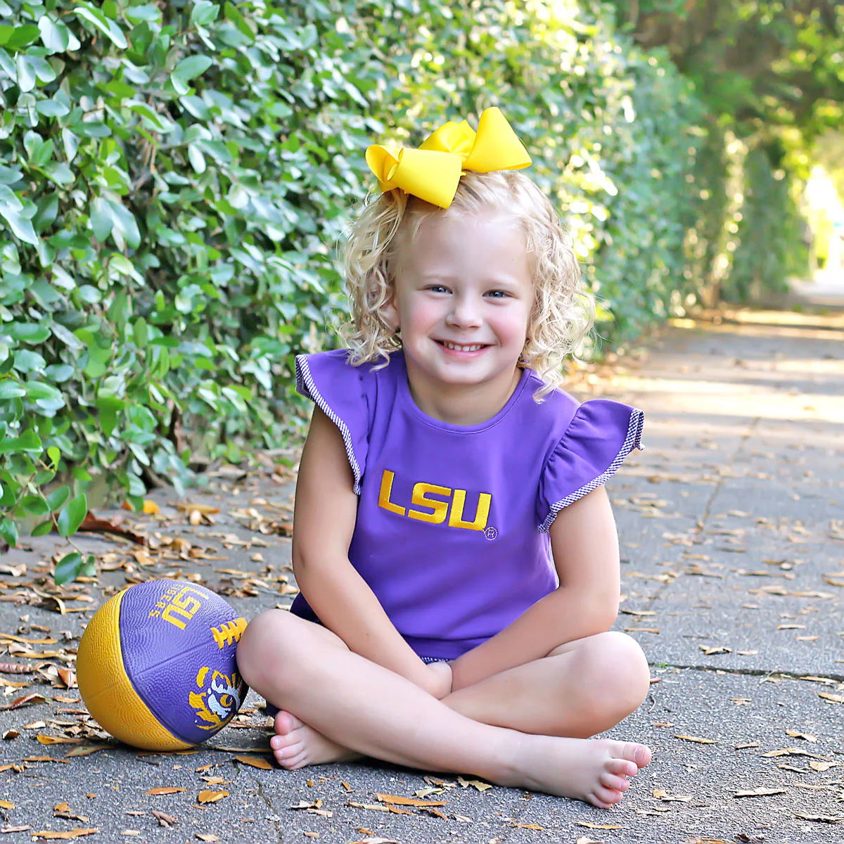 Embroidered LSU Short Set Check - Image 4