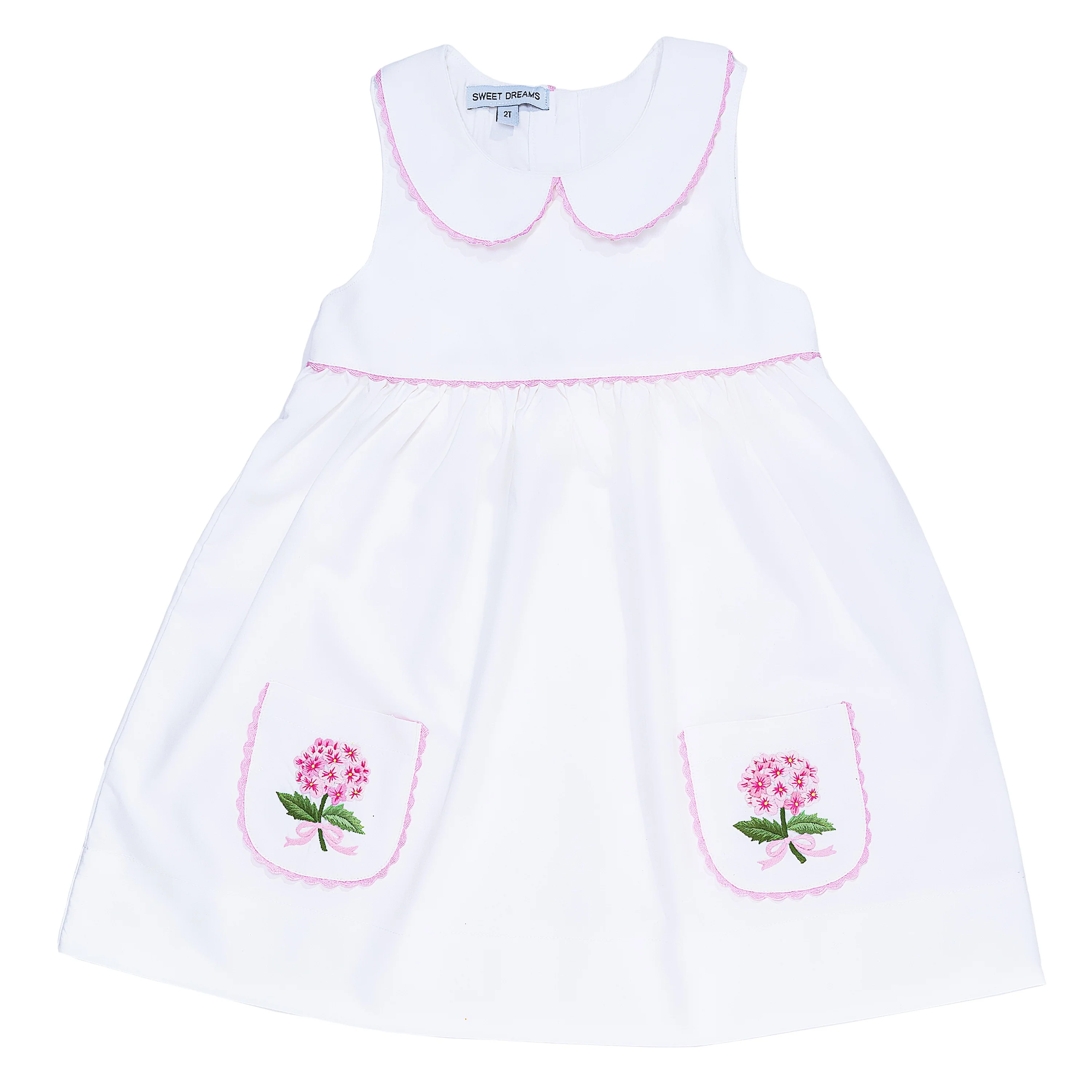 Embroidered Pink Hydrangea Dress - Image 2