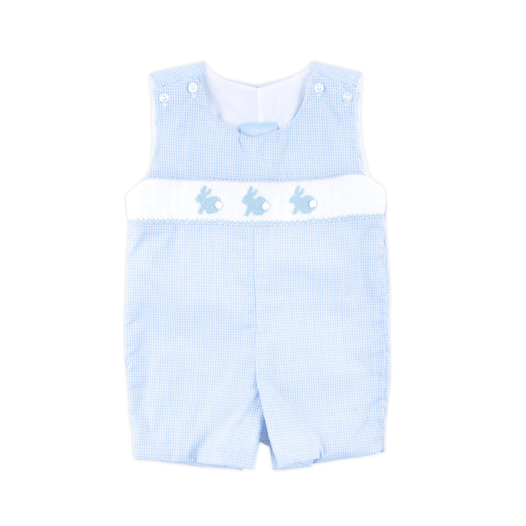 Enchanted Bunny Blue Gingham Smocked Jon Jon - Image 2