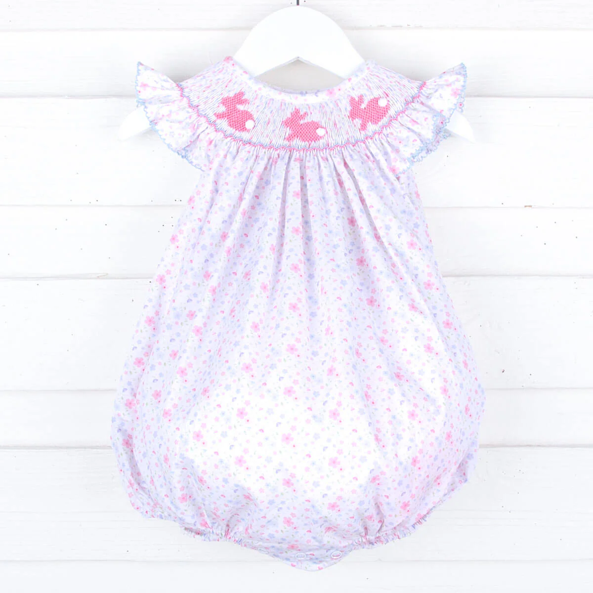 Enchanted Floral Bunny Smocked Bubble - Image 3