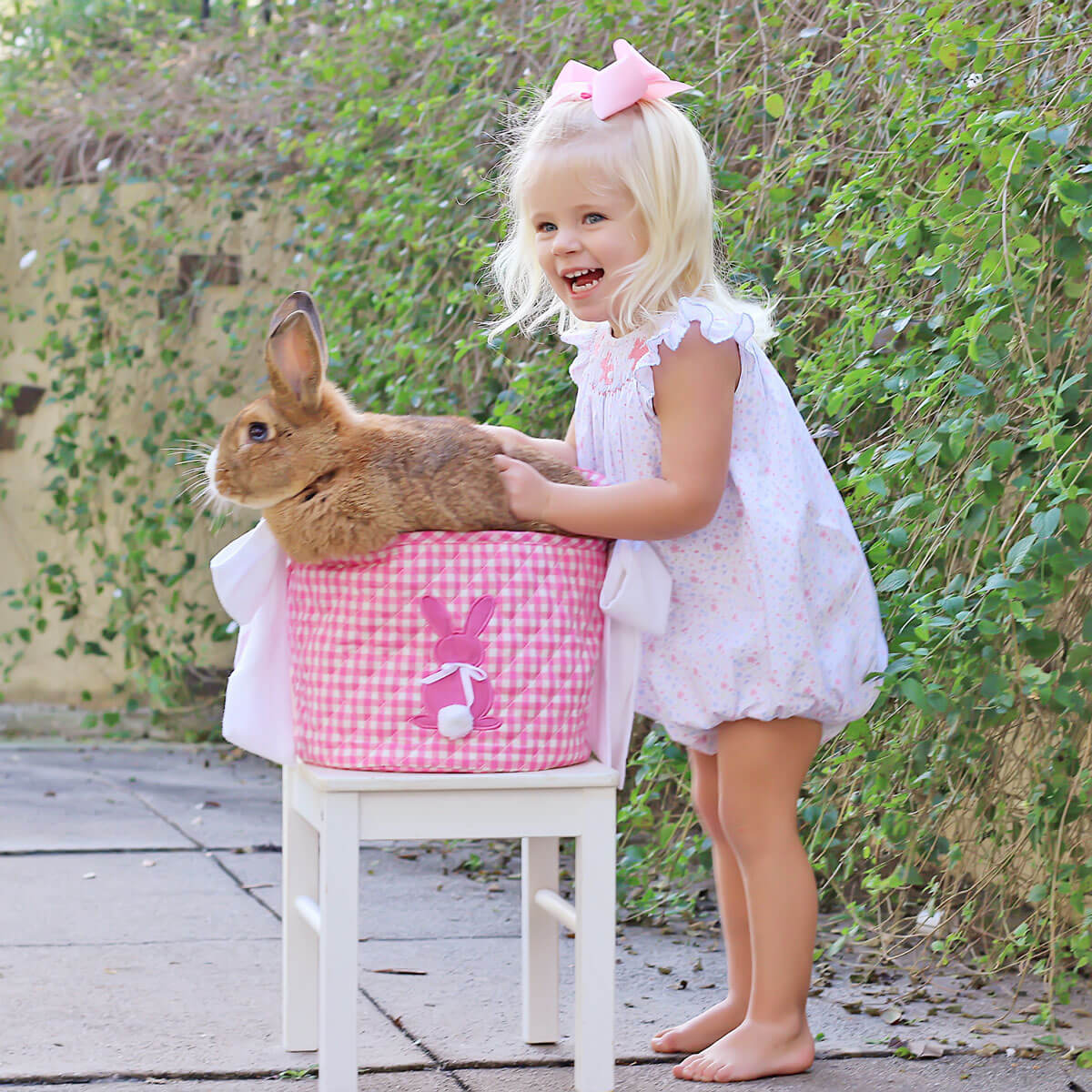 Enchanted Floral Bunny Smocked Bubble - Image 5