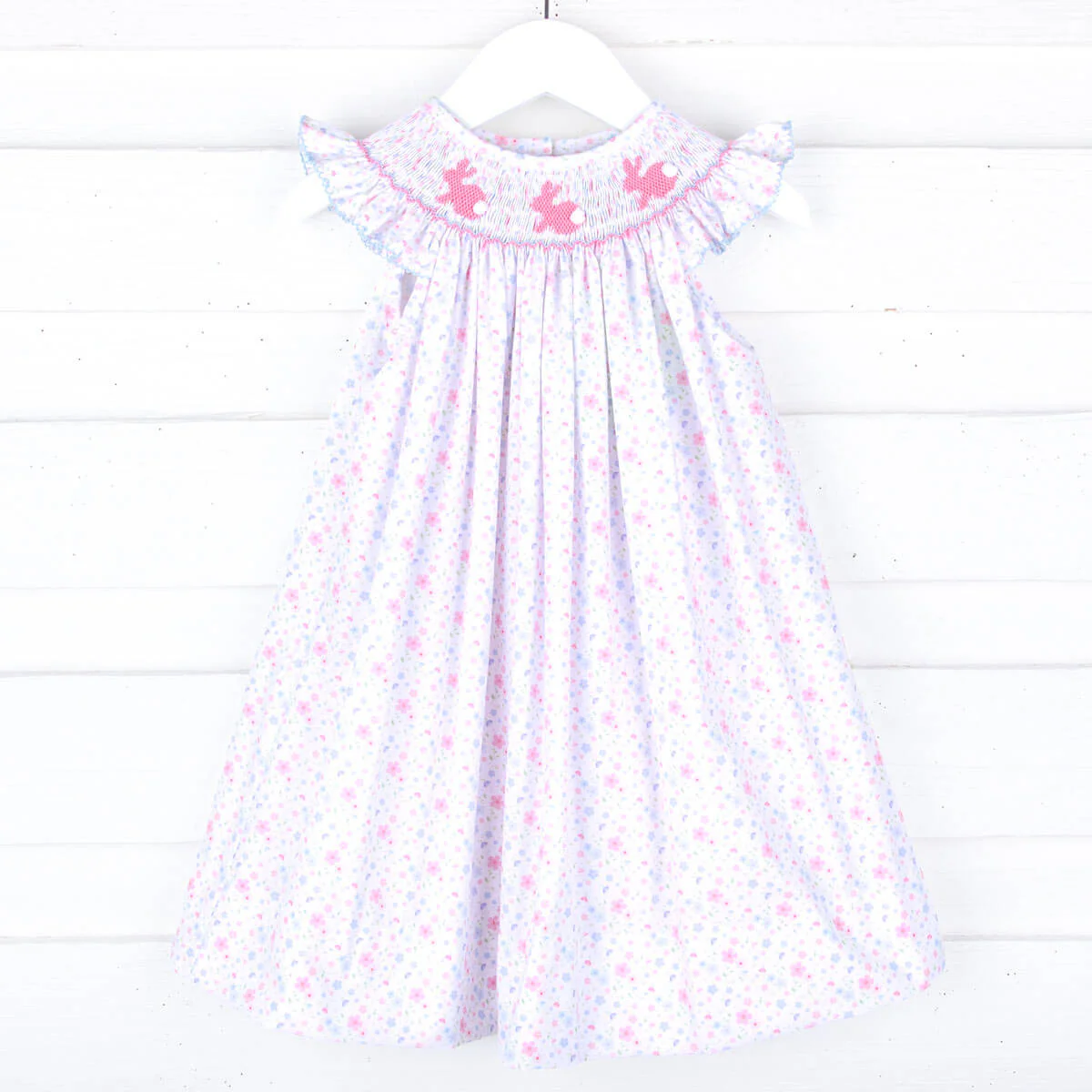 Enchanted Floral Bunny Smocked Dress - Image 3
