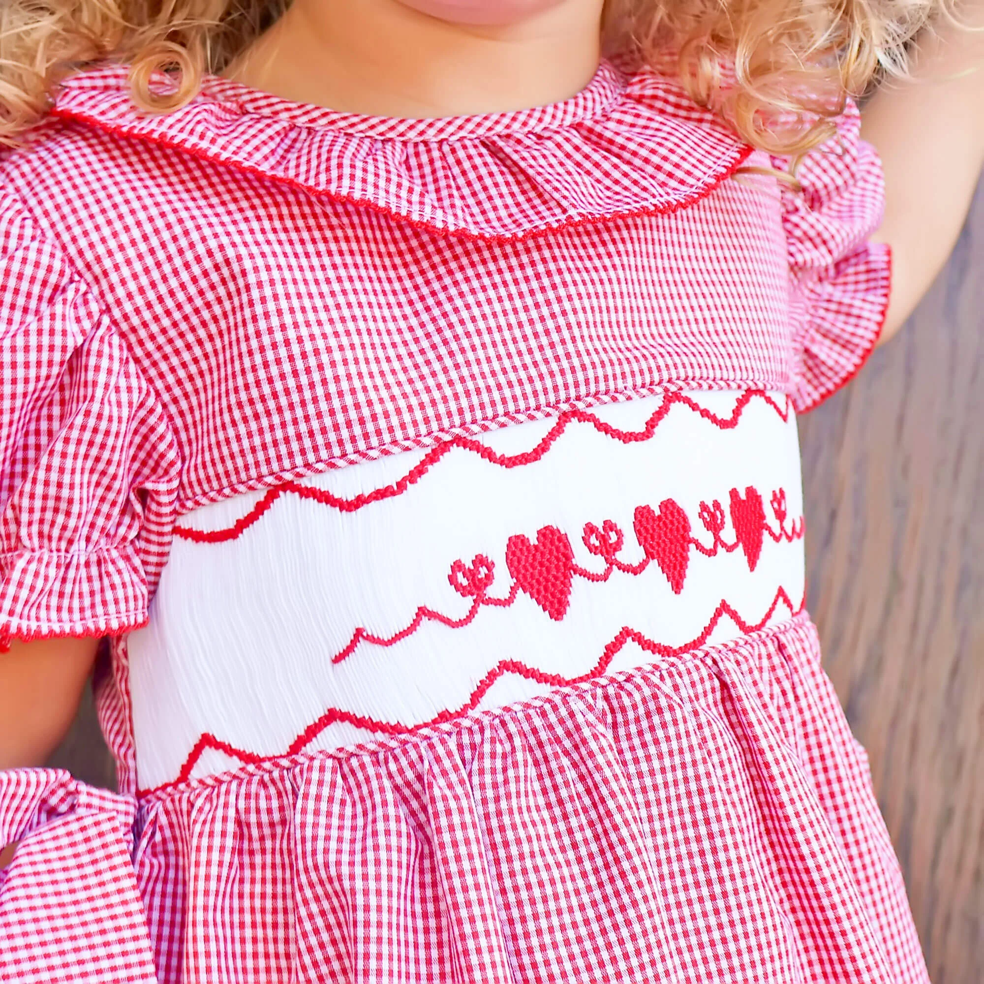 Enchanted Valentine Red Smocked Beverly Dress - Image 3