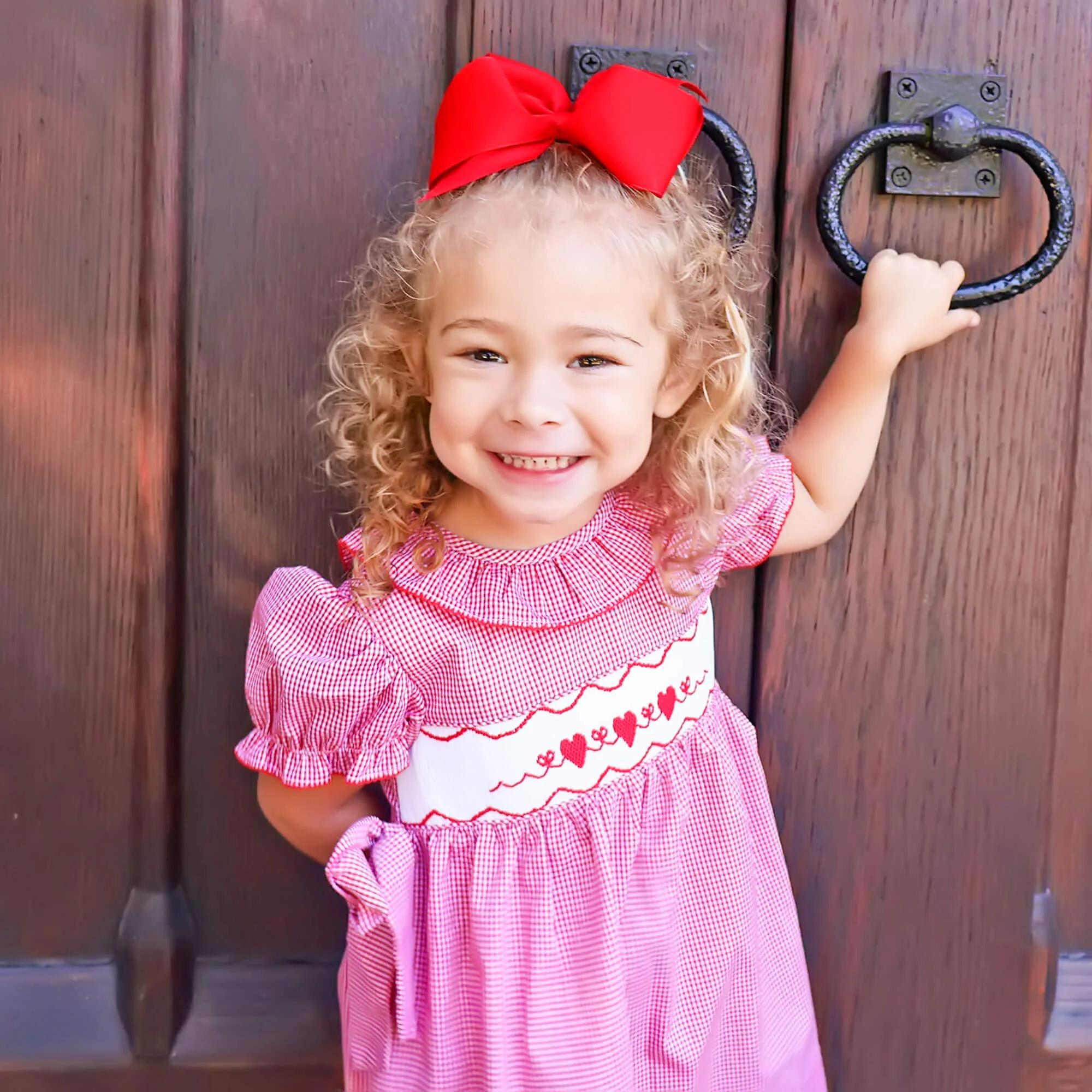 Enchanted Valentine Red Smocked Beverly Dress - Image 5