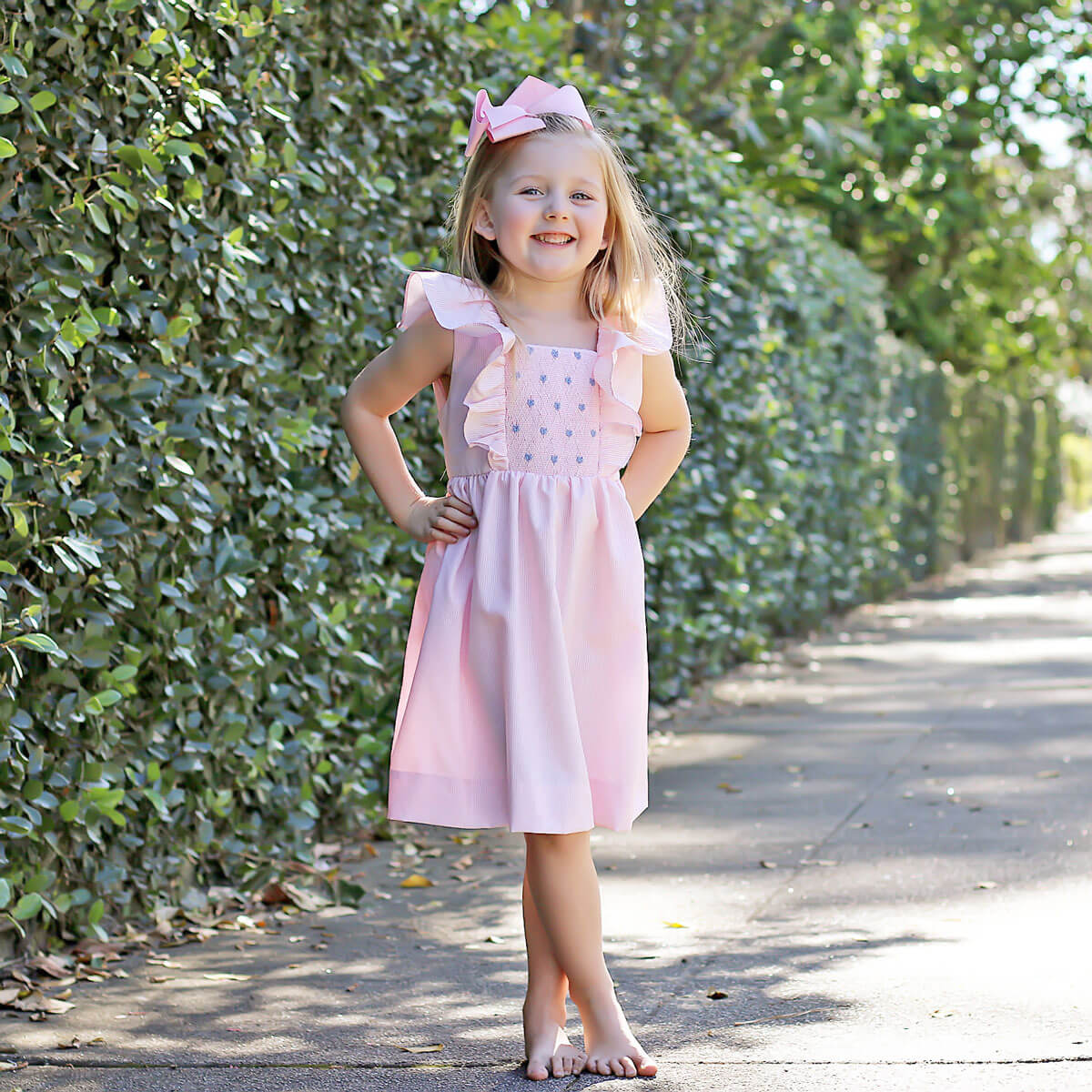 Pink Stripe Smocked Hannah Dress - Image 3