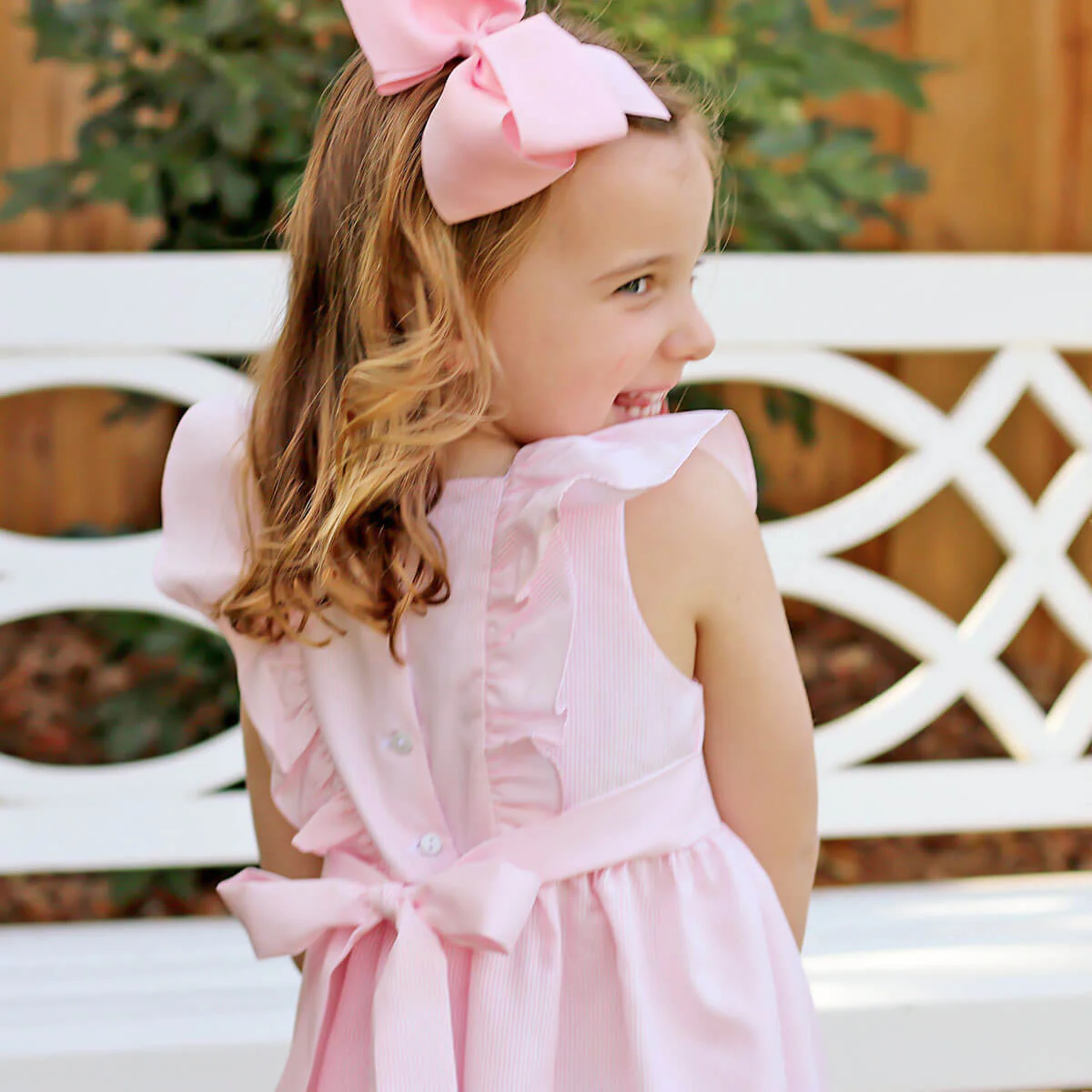 Pink Stripe Smocked Hannah Dress - Image 4