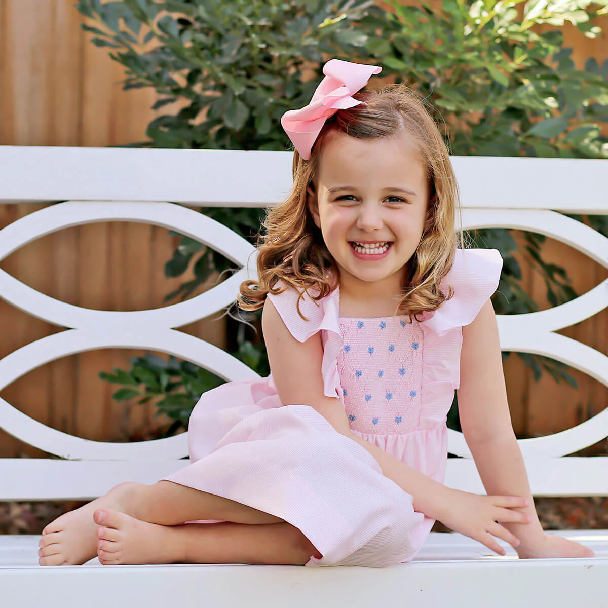 Pink Stripe Smocked Hannah Dress - Image 6
