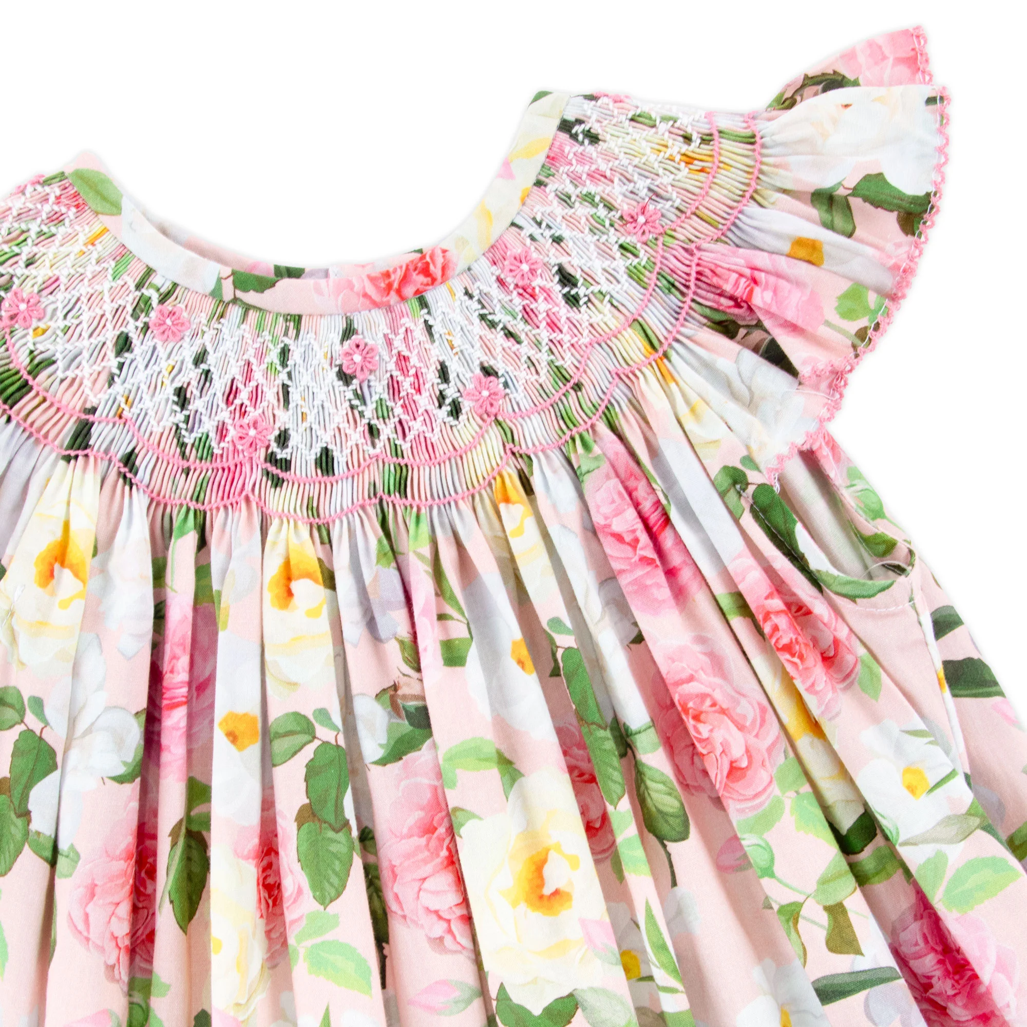 Everbloom Floral  Smocked Angel Sleeve Bloomer Set - Image 2