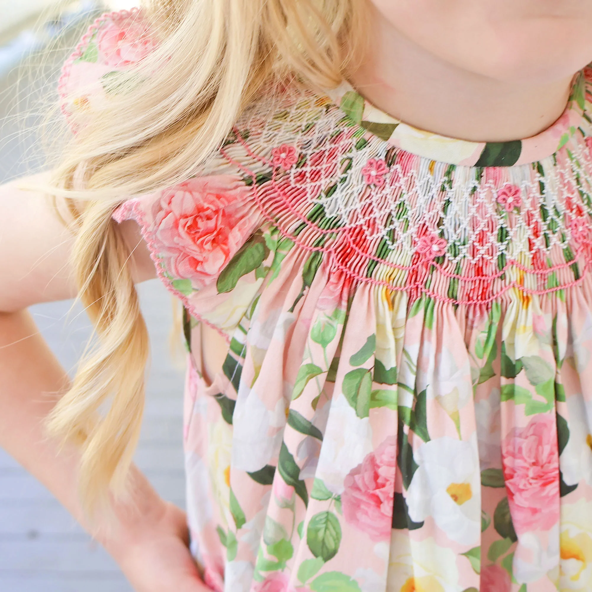 Everbloom Floral Smocked Angel Sleeve Dress - Image 3