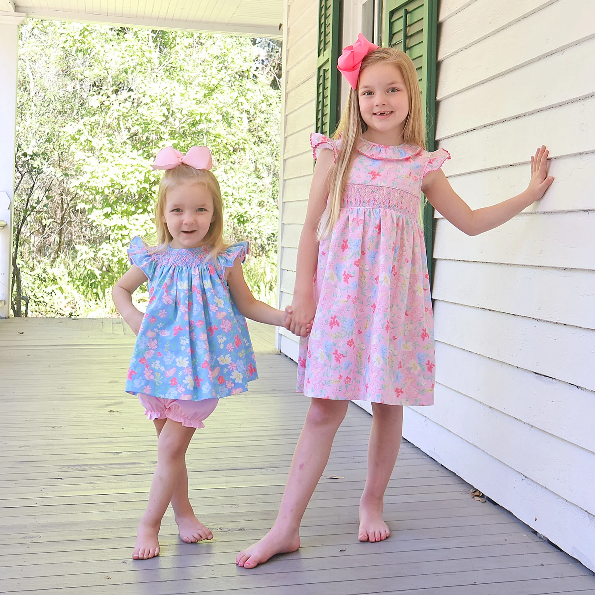 Evergrace Floral Pink Smocked Collared Dress - Image 4