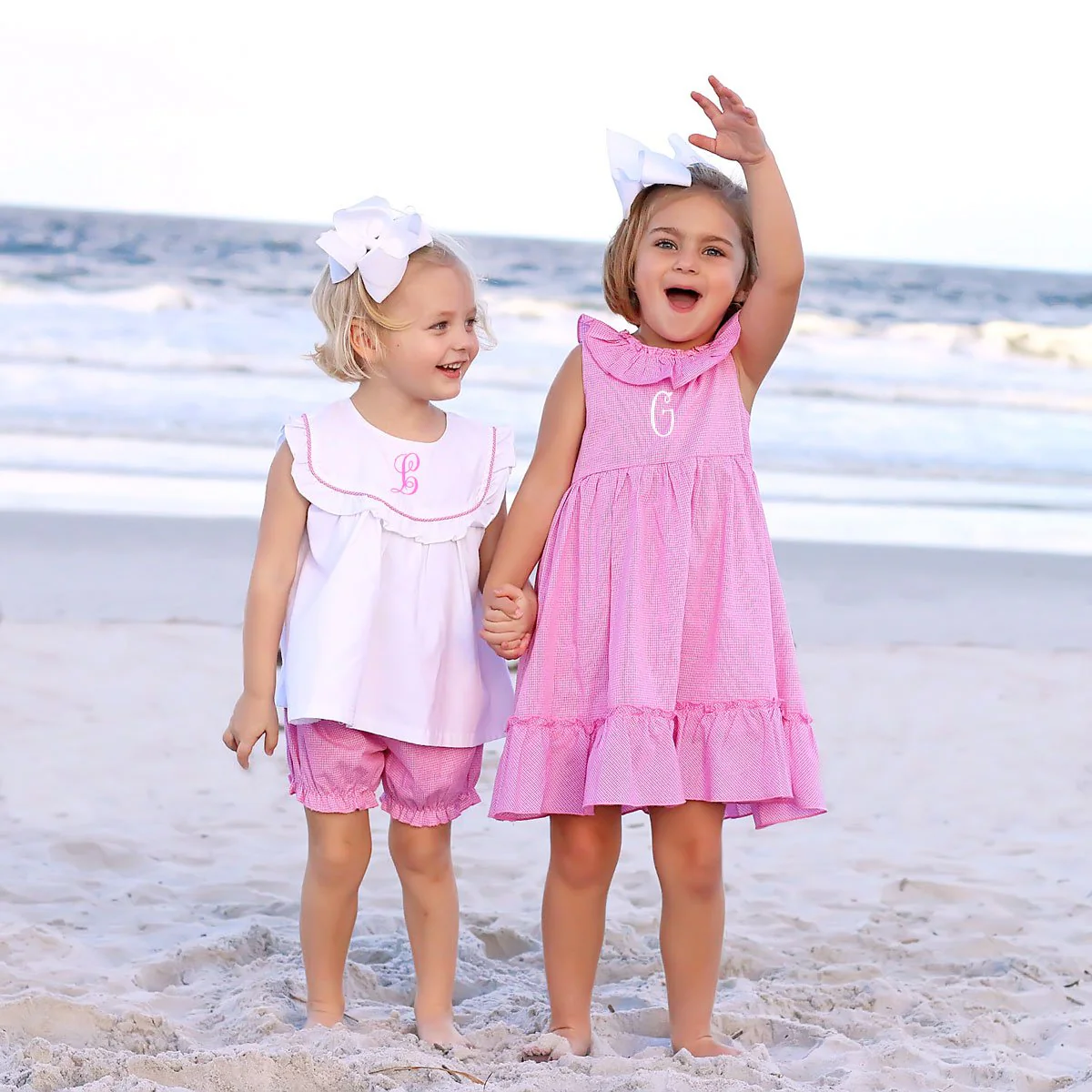 White and Pink Gingham Bloomer Set - Image 5