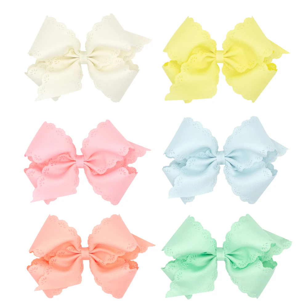 Eyelet Embossed Grosgrain Bow - Image 3