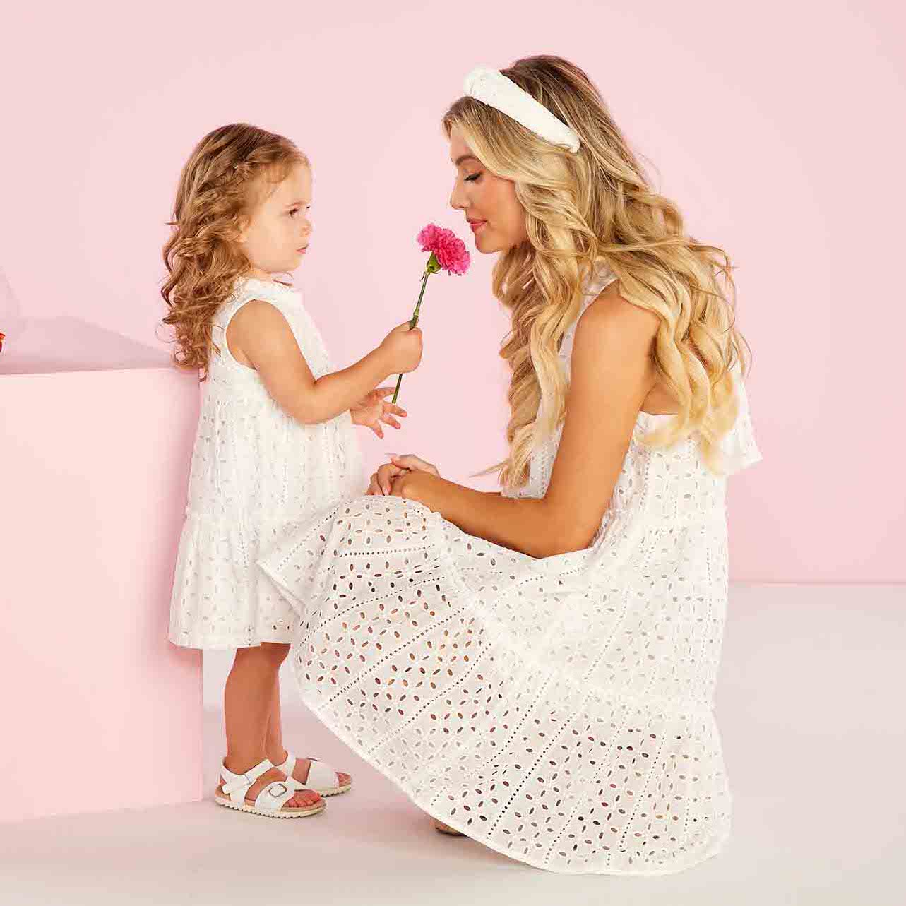 Eyelet Tiered White Dress - Image 2