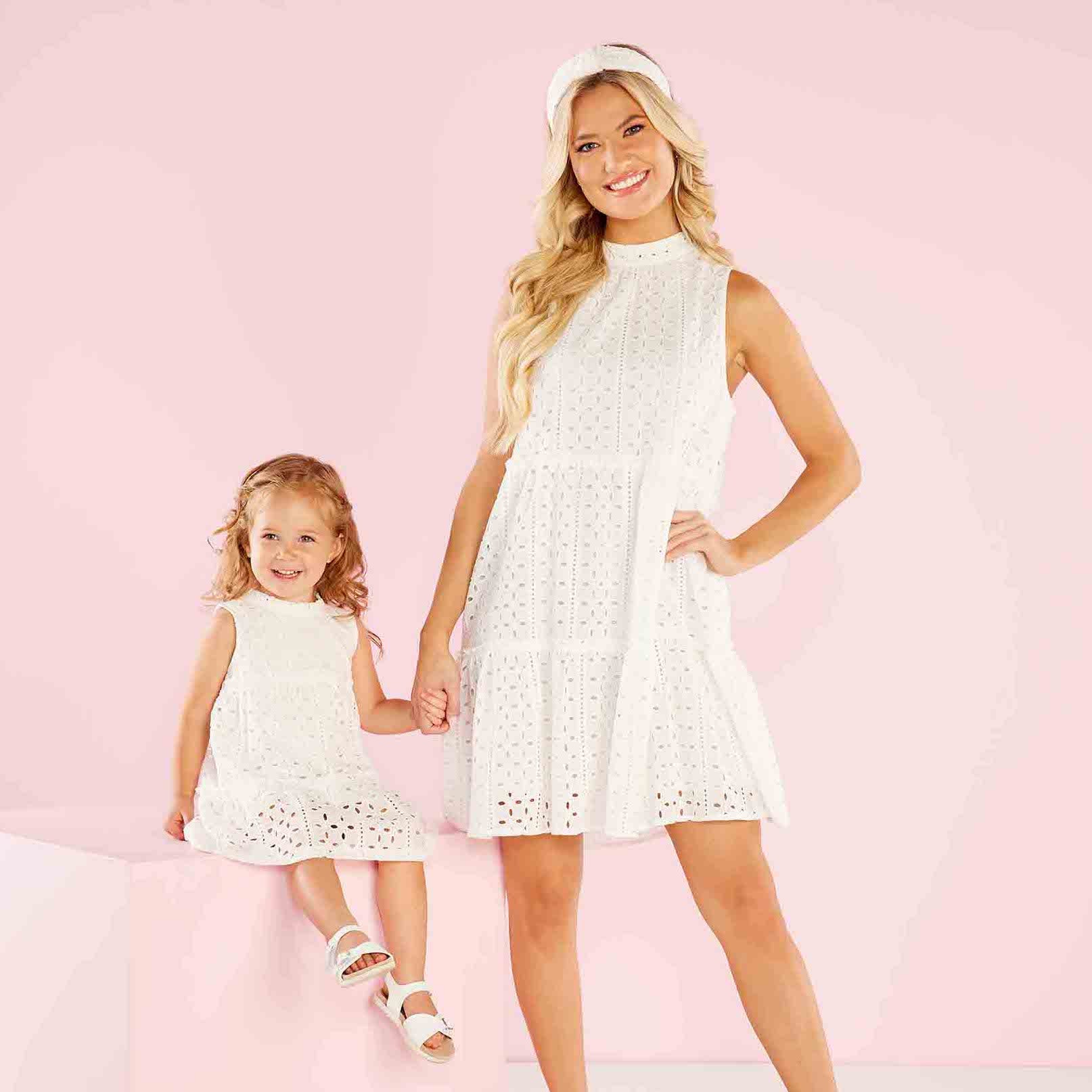 Eyelet Tiered White Dress - Image 3