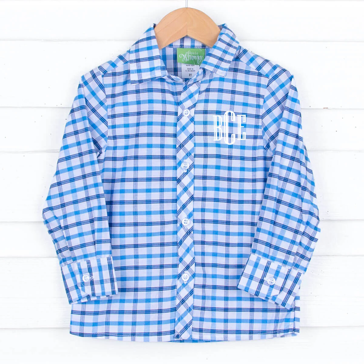 Blue Plaid Button Down Shirt - Image 2