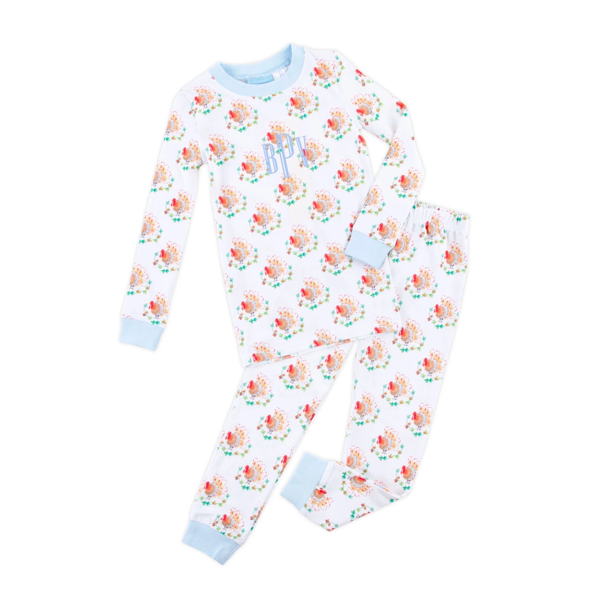 Feathery Turkey Blue Pajamas - Image 3