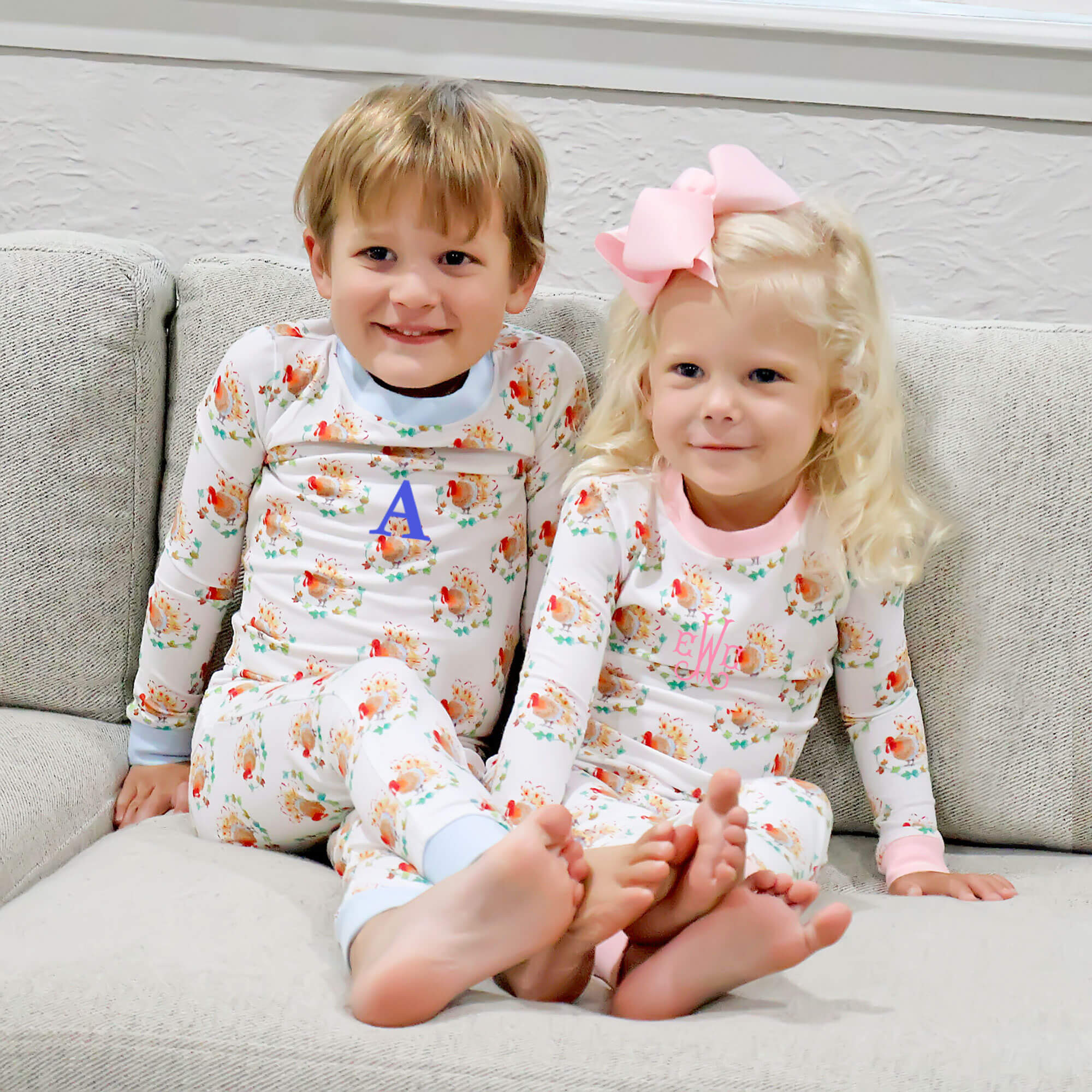 Feathery Turkey Blue Pajamas - Image 4