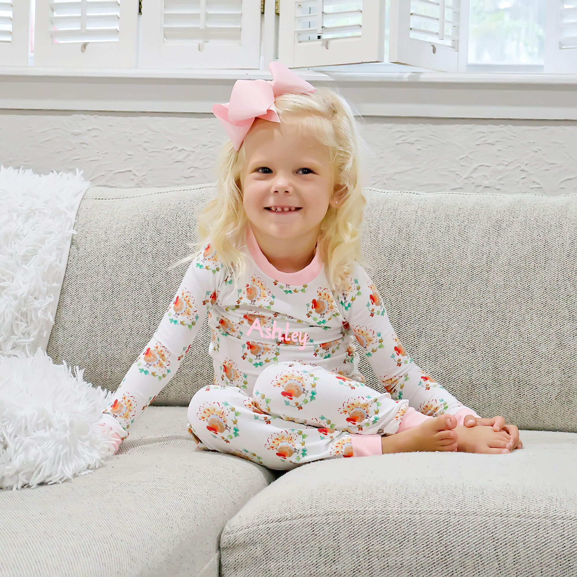 Feathery Turkey Pink Pajamas - Image 2