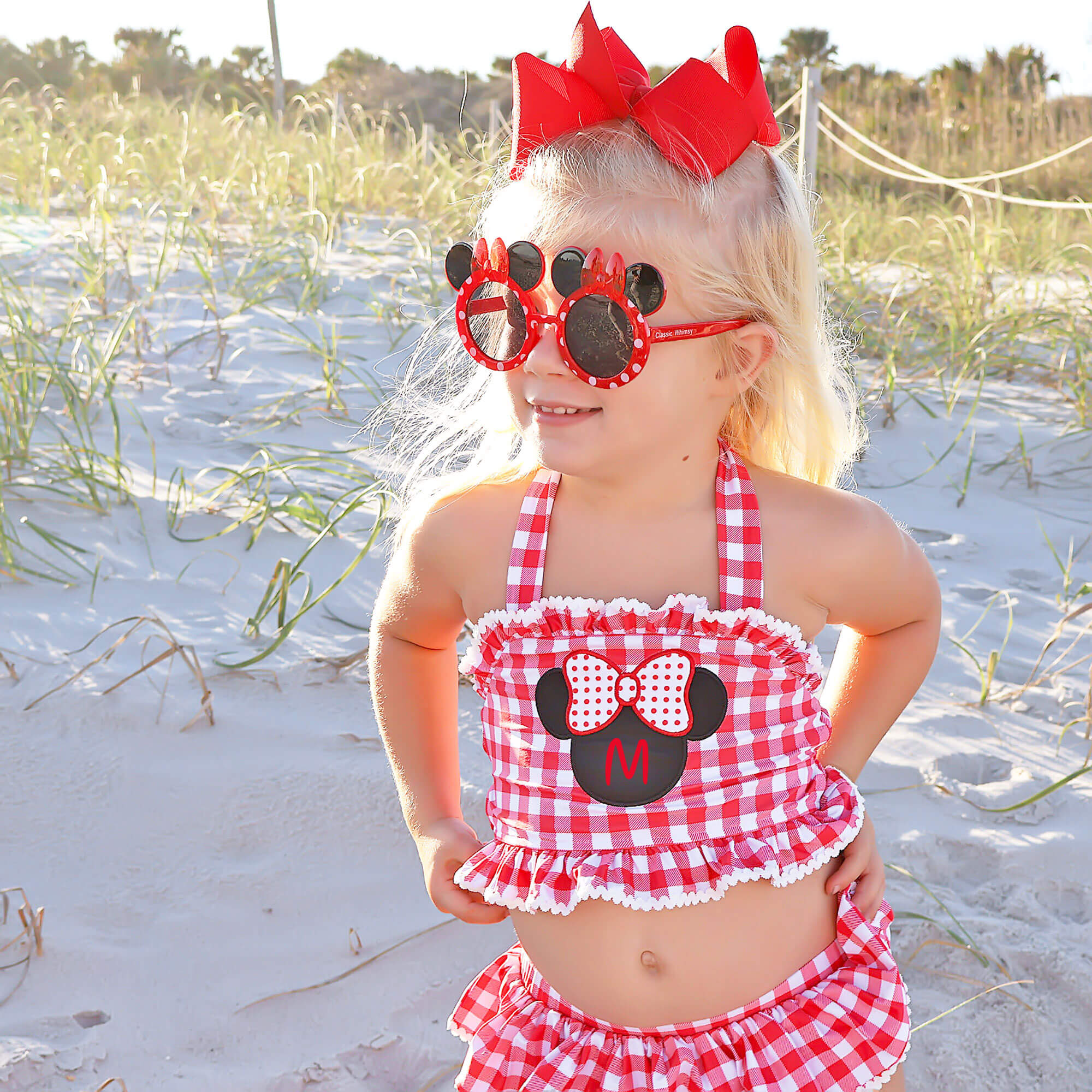 Red Mouse Ears Two Piece Swimsuit - Image 3