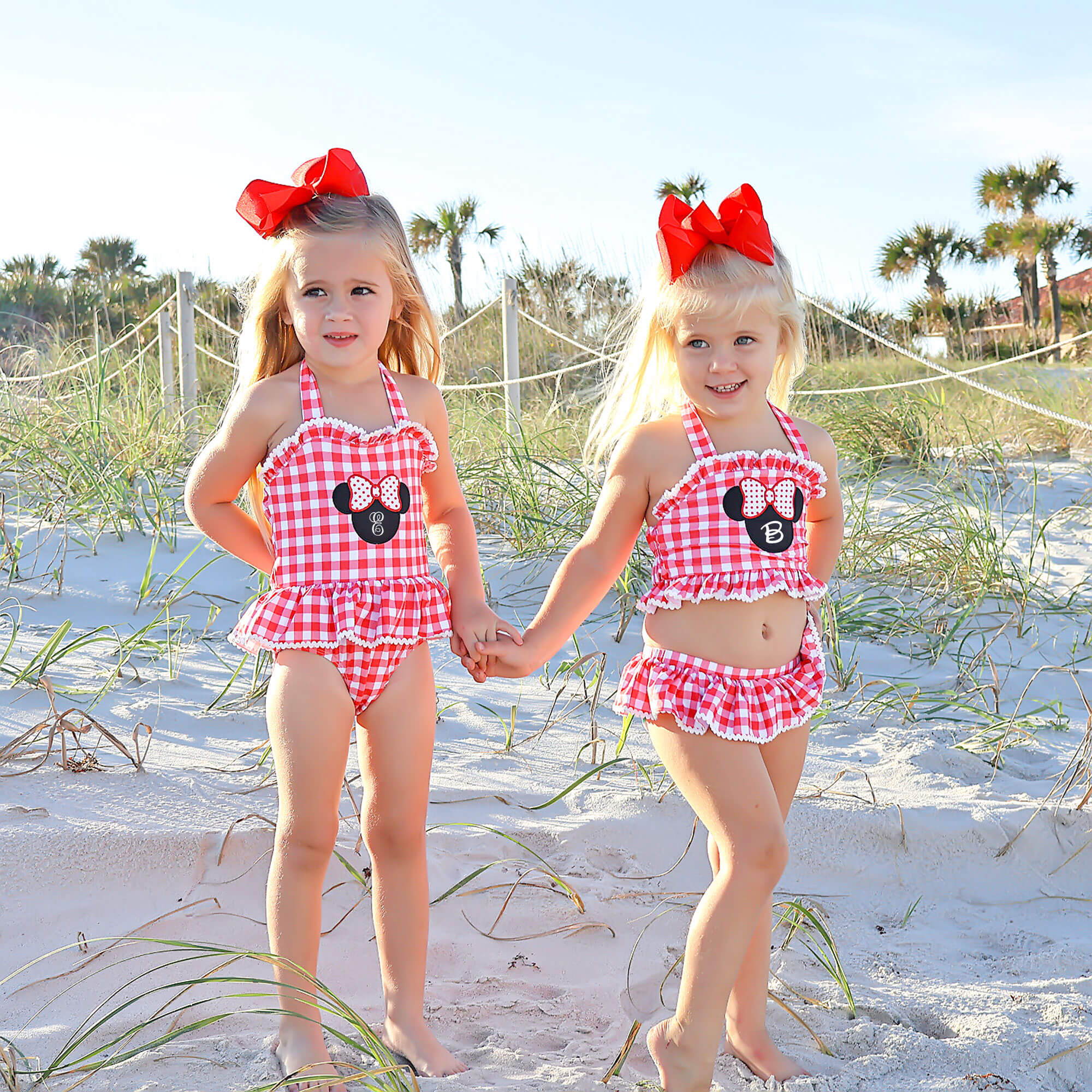 Red Mouse Ears Two Piece Swimsuit - Image 6