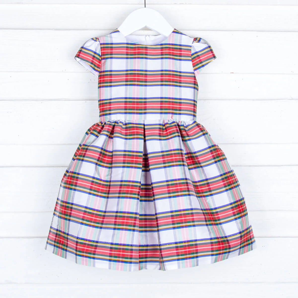 Festive Plaid Taffeta Sash Dress - Image 2