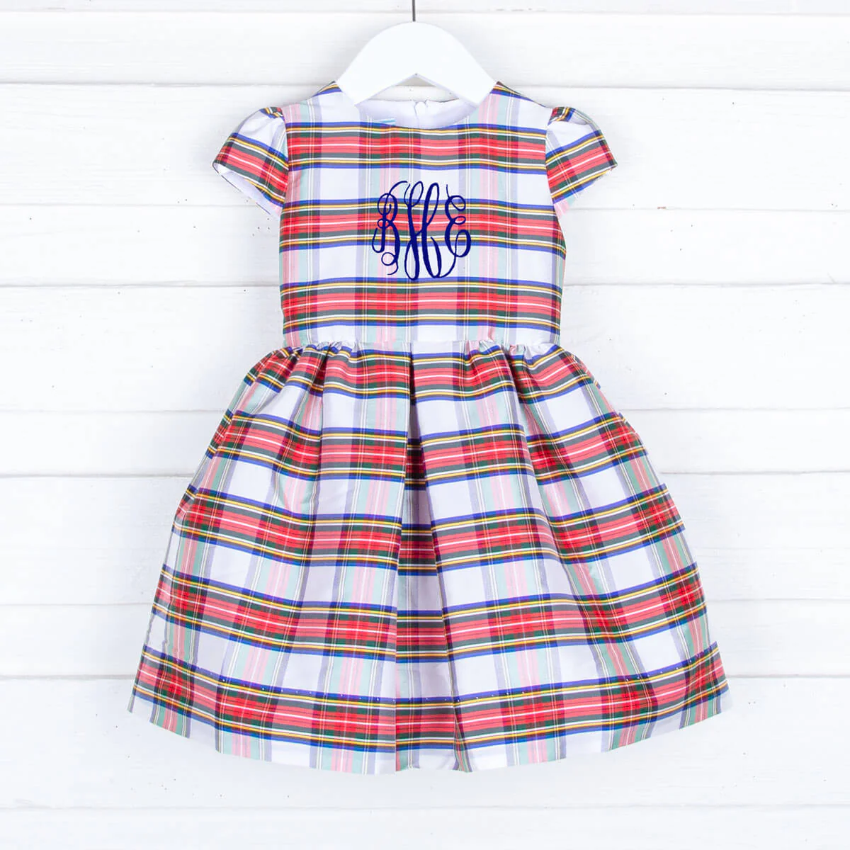 Festive Plaid Taffeta Sash Dress - Image 4