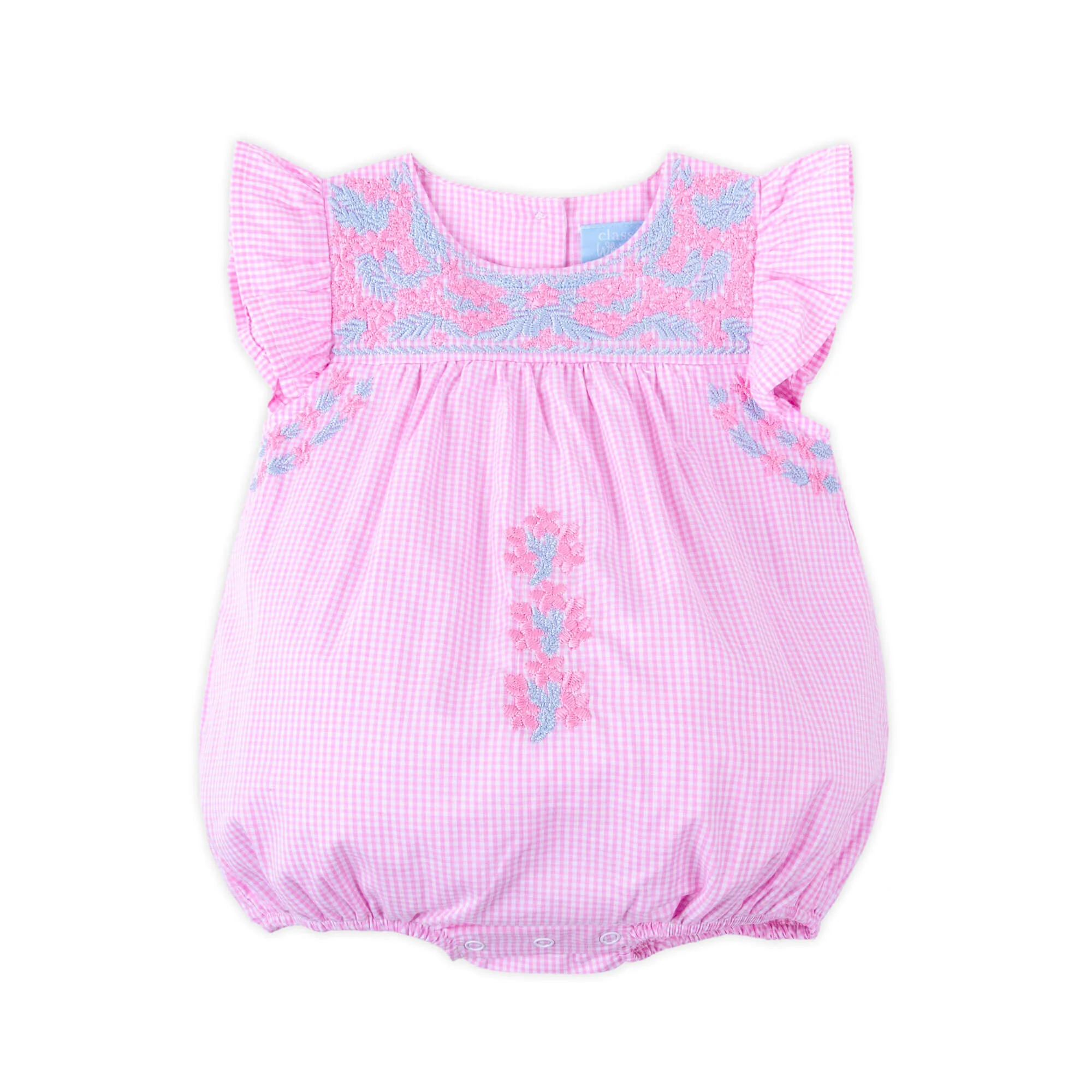 Fiesta Pink Gingham Embroidered Bubble - Image 2
