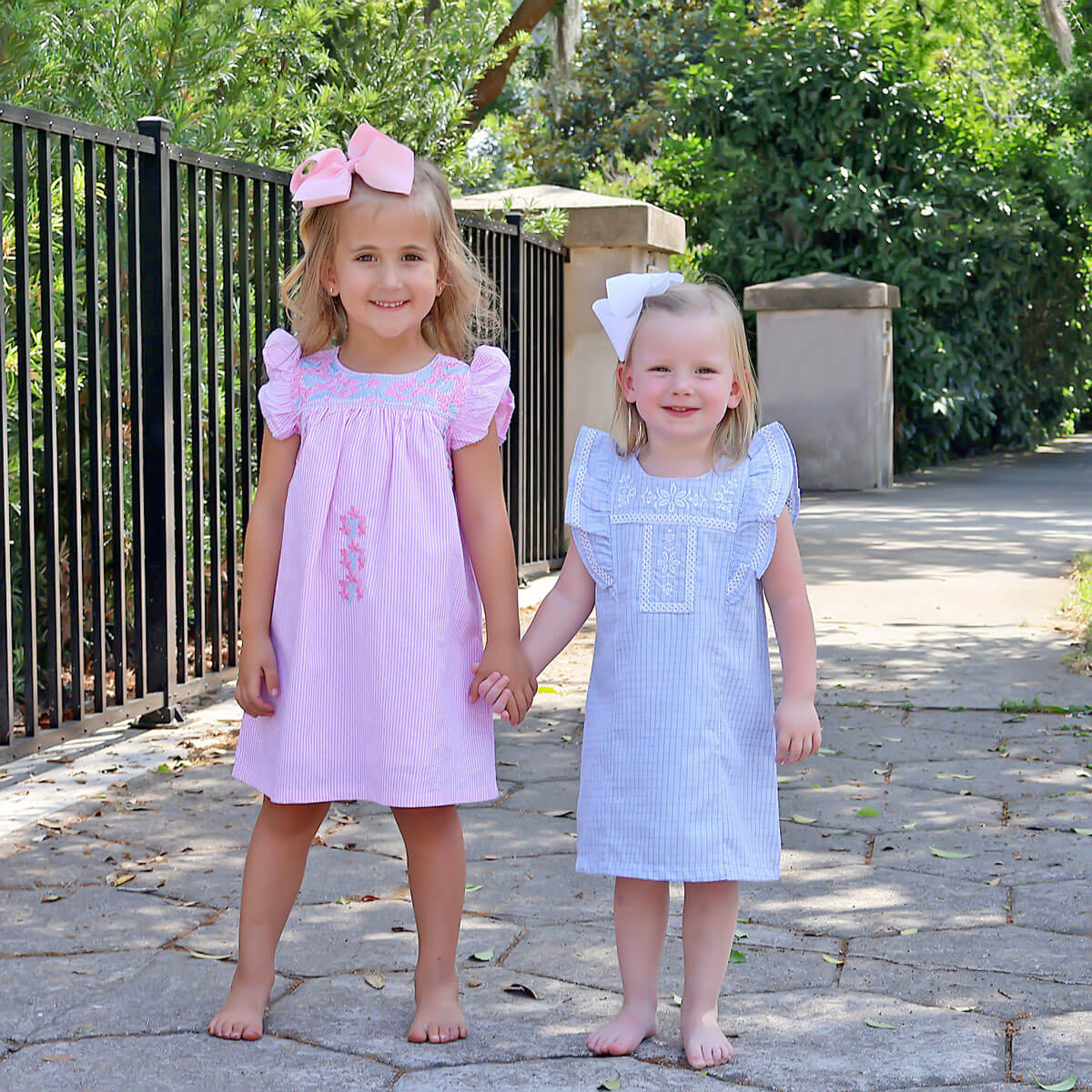 Pink Gingham Embroidered Beach Dress - Image 6
